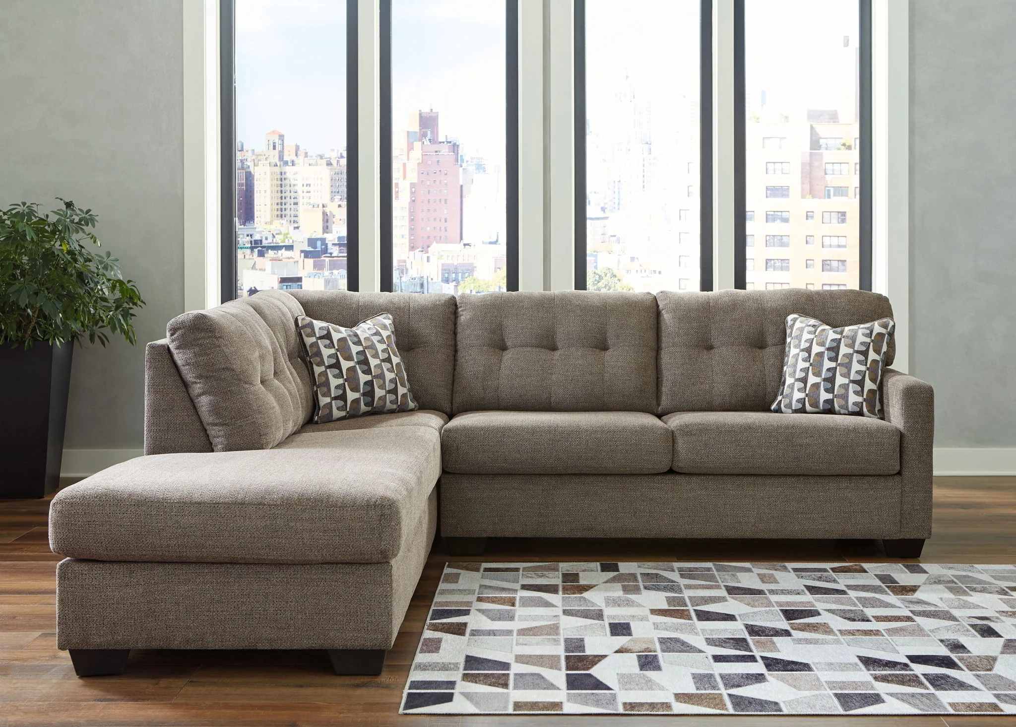 Mahoney - Chocolate - 2-Piece Sectional With Laf Corner Chaise - Image 2