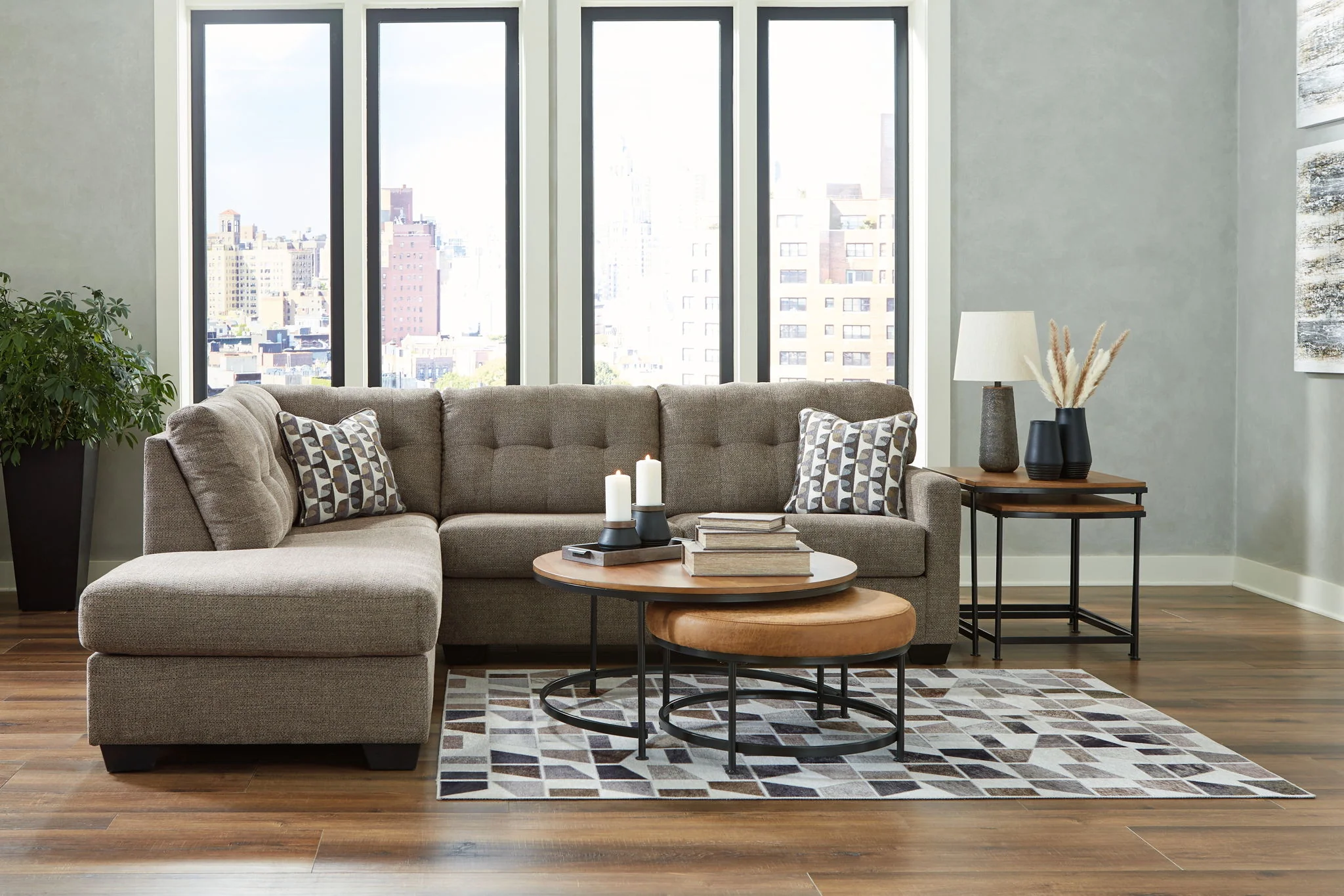 Mahoney - Chocolate - 2-Piece Sectional With Laf Corner Chaise - Image 4