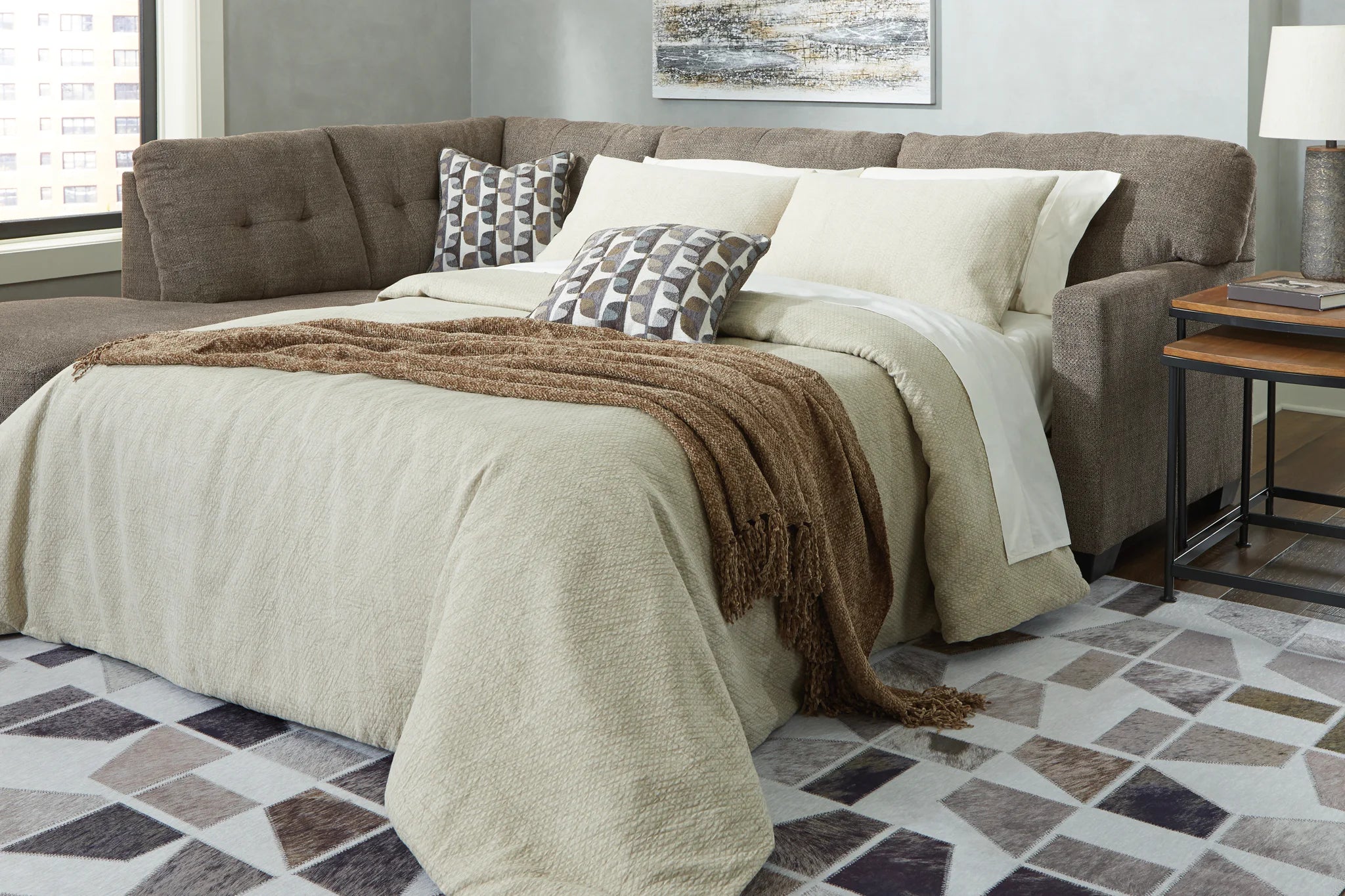 Mahoney - Chocolate - 2-Piece Sleeper Sectional With Laf Corner Chaise - Image 3