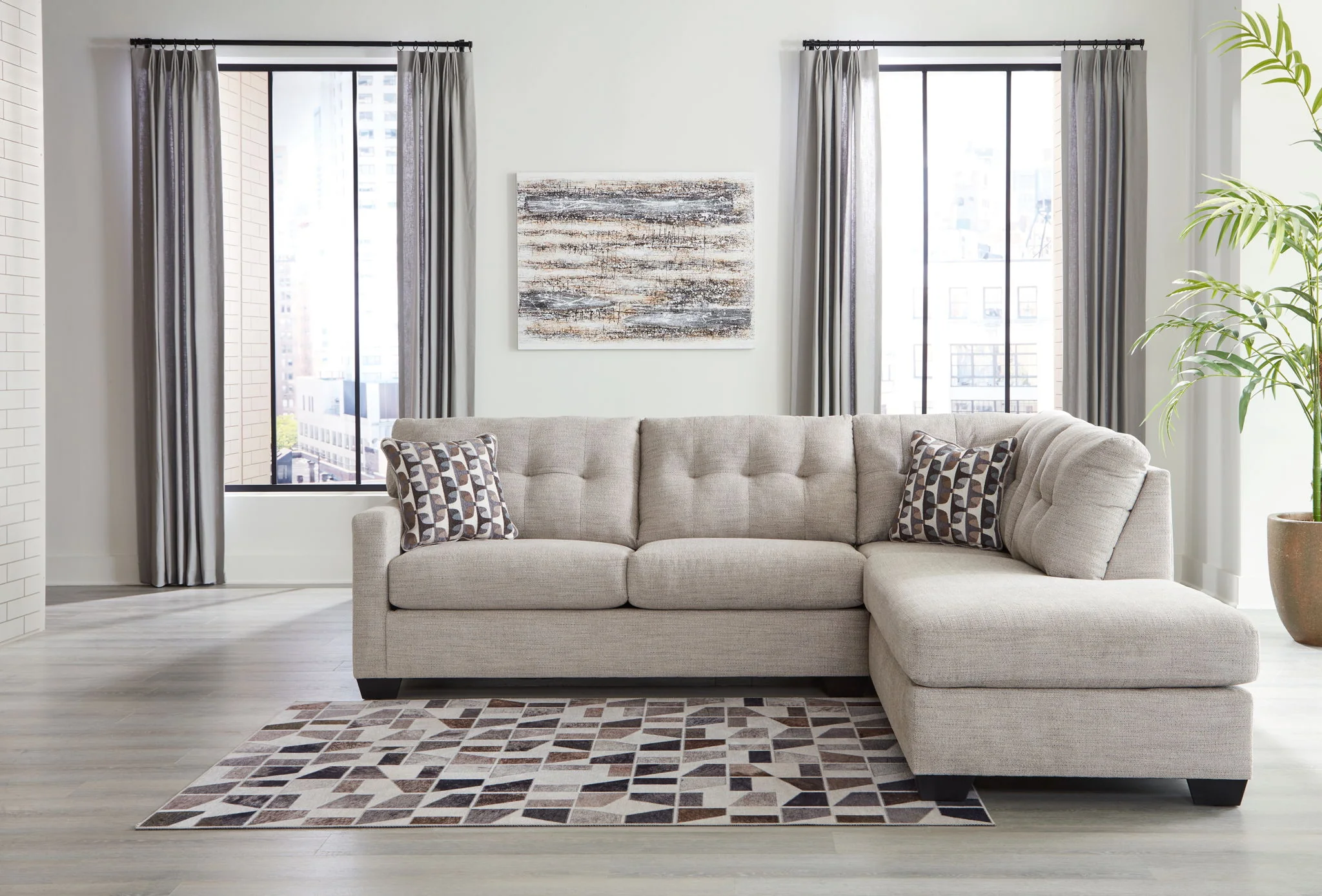 Mahoney - Pebble - 2-Piece Sectional With Raf Corner Chaise - Image 2