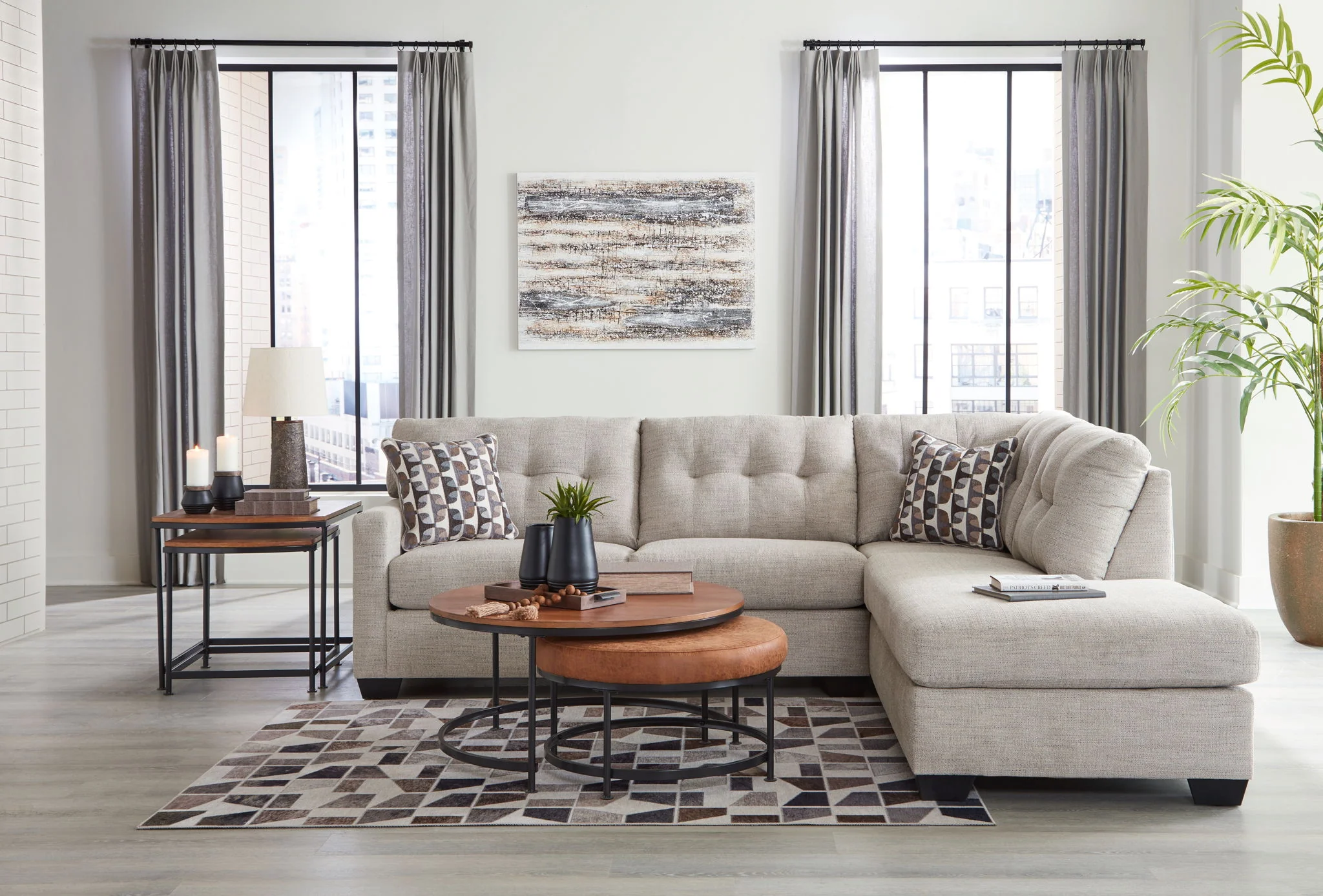 Mahoney - Pebble - 2-Piece Sectional With Raf Corner Chaise - Image 3