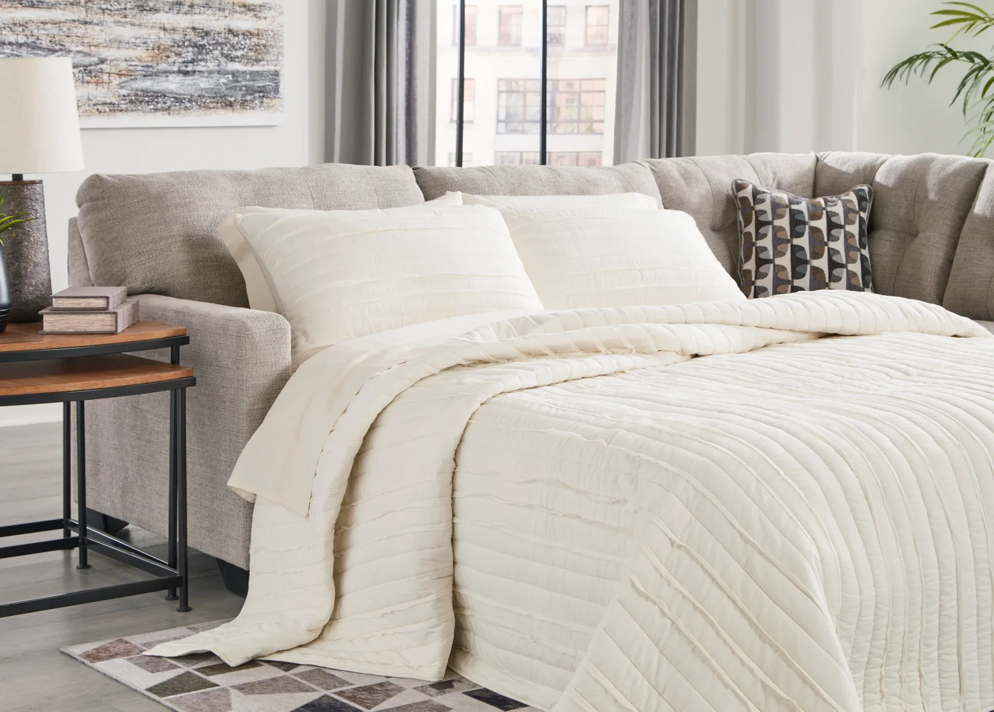 Mahoney - Pebble - 2-Piece Sleeper Sectional With Raf Corner Chaise - Image 2