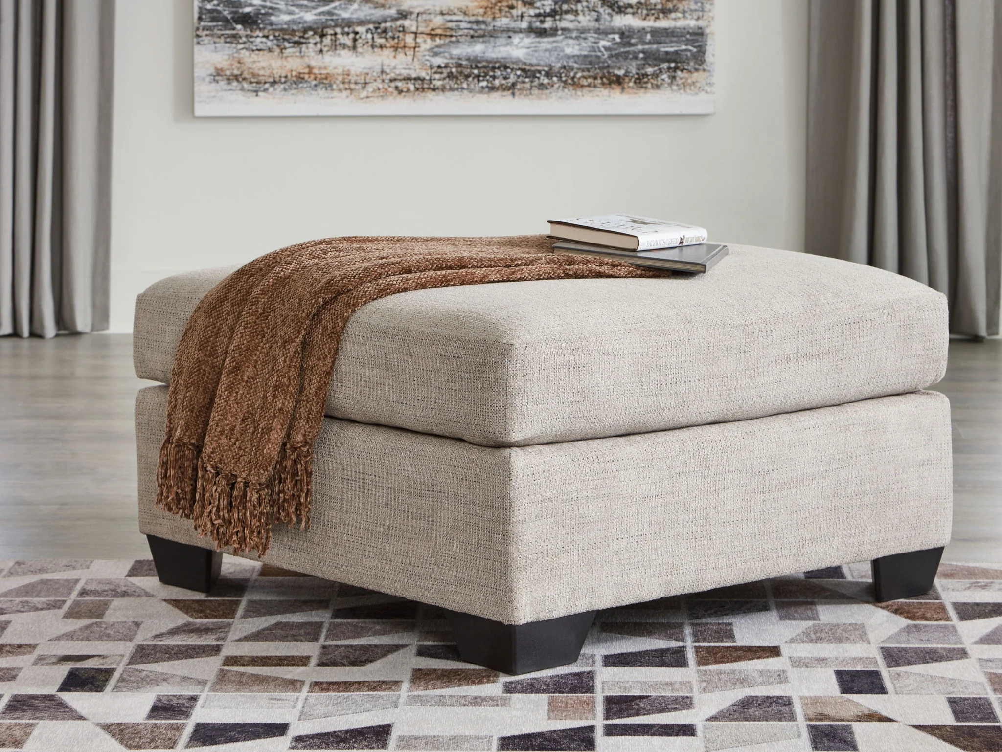 Mahoney - Pebble - Oversized Accent Ottoman - Image 2