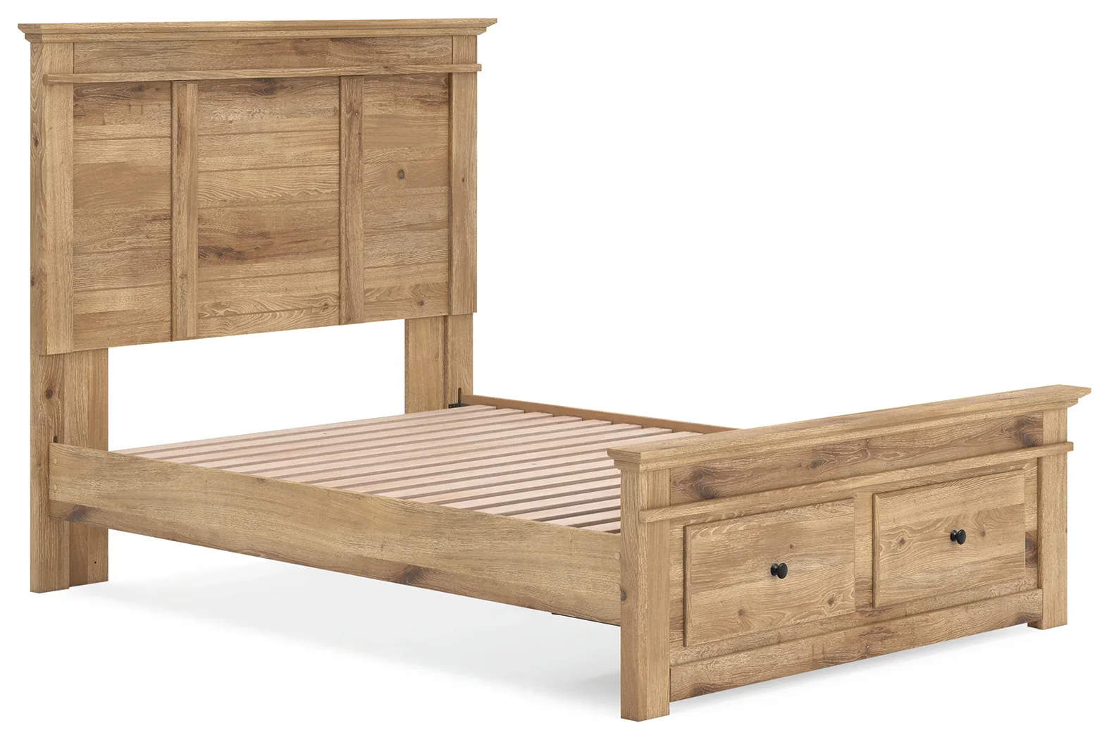 Makidern - Full Panel Storage Bed With Storage Footboard - Tan - Image 4