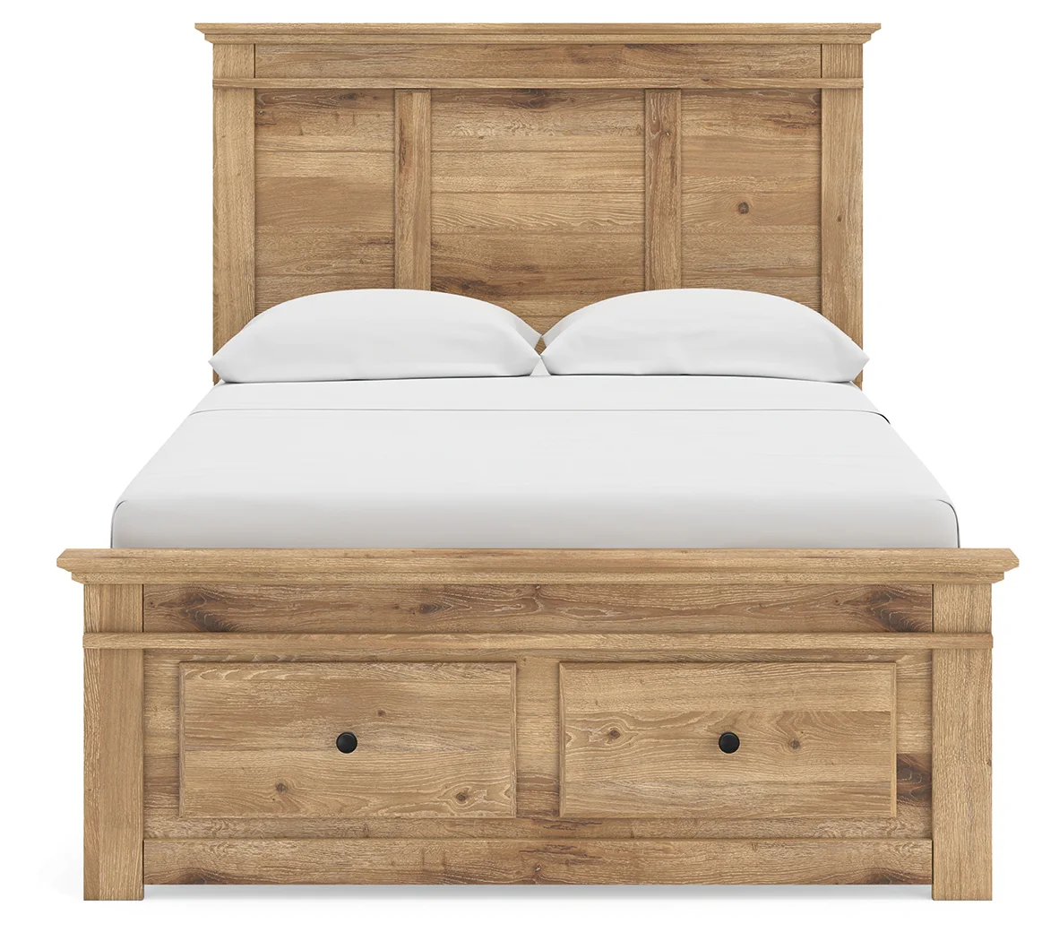 Makidern - Full Panel Storage Bed With Storage Footboard - Tan - Image 6