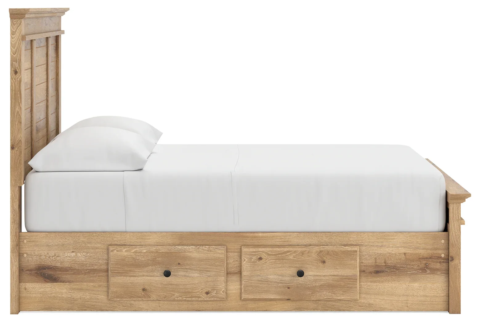 Makidern - Full Panel Storage Bed With Under Bed Storage Unit And Storage Footboard - Tan - Image 9