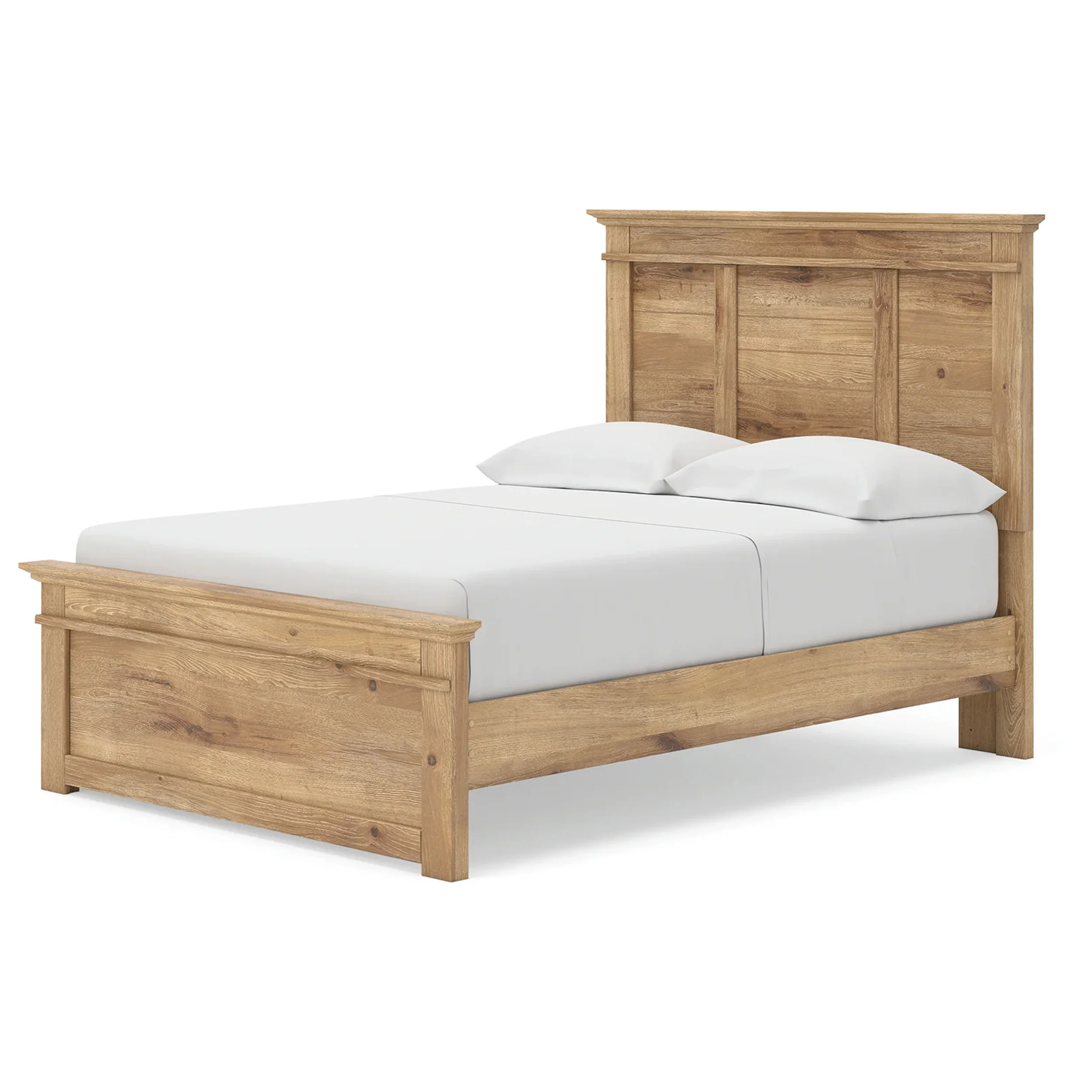 Makidern - Full Panel Storage Bed With Under Bed Storage Unit - Tan