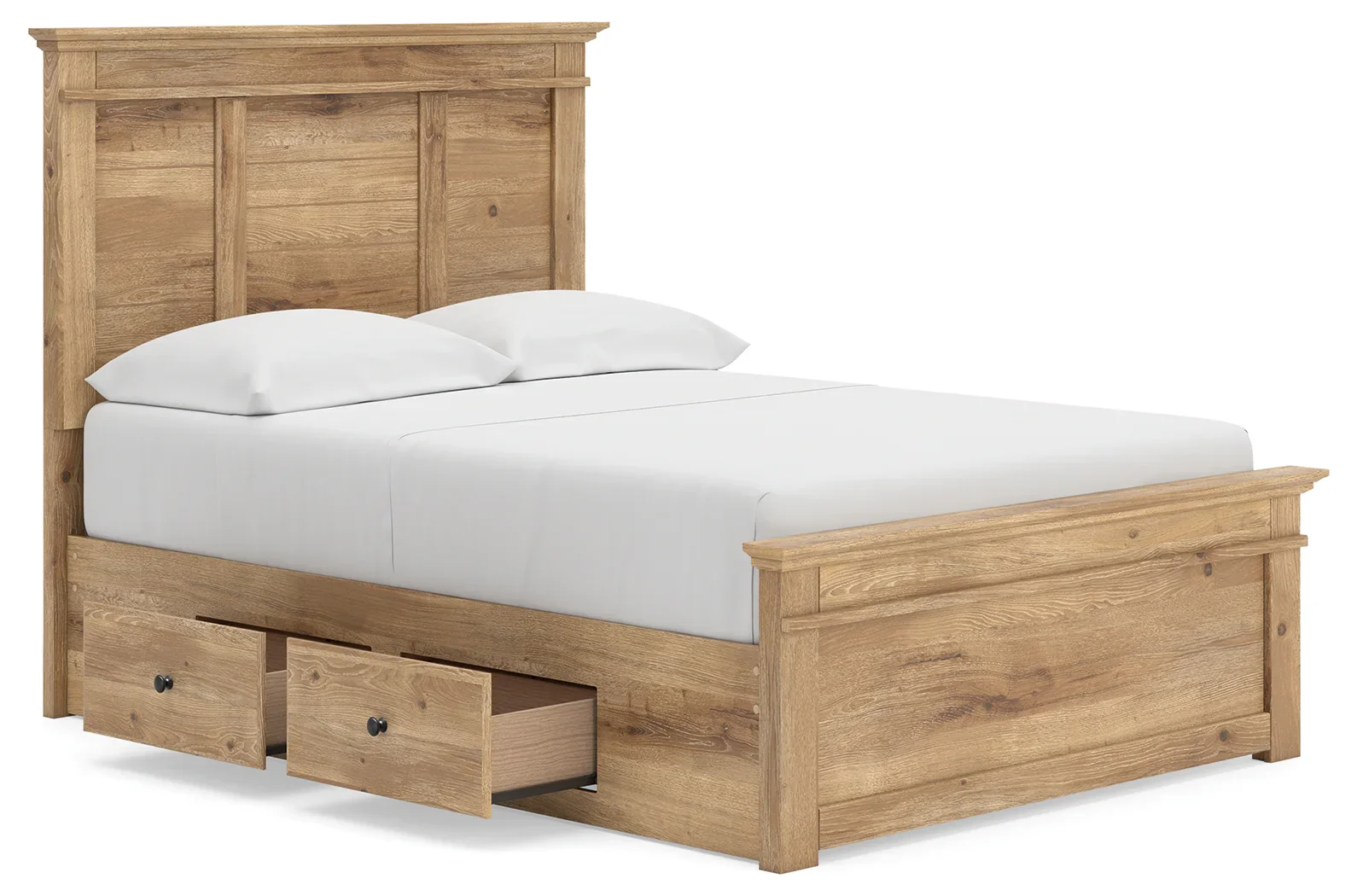 Makidern - Full Panel Storage Bed With Under Bed Storage Unit - Tan - Image 4