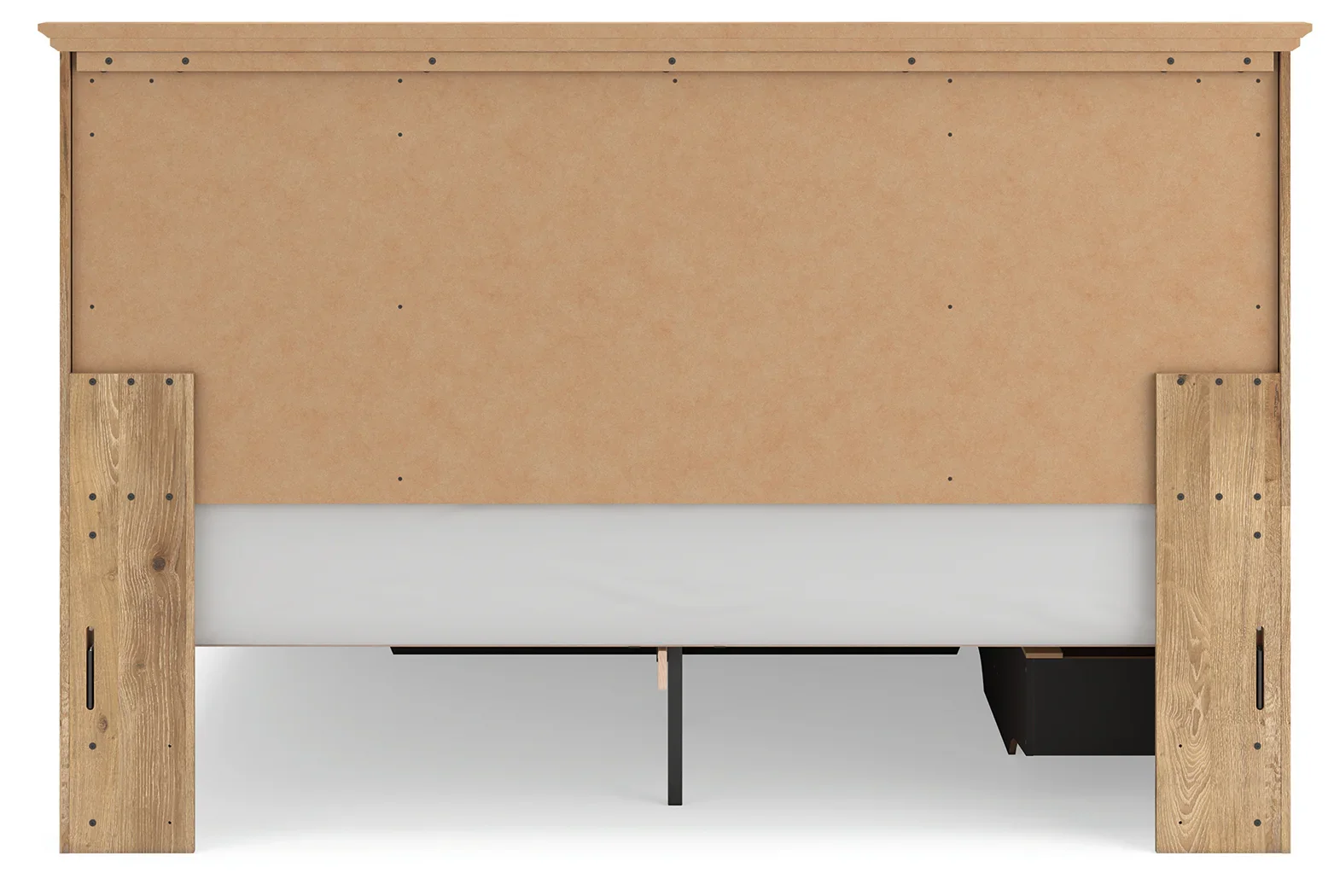 Makidern - King Panel Storage Bed With Under Bed Storage Unit And Storage Footboard - Tan - Image 7