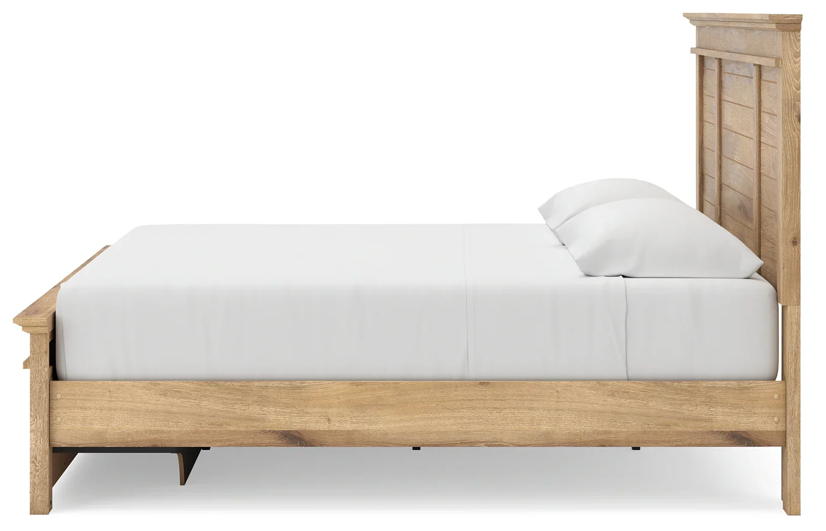 Makidern - King Panel Storage Bed With Under Bed Storage Unit And Storage Footboard - Tan - Image 8