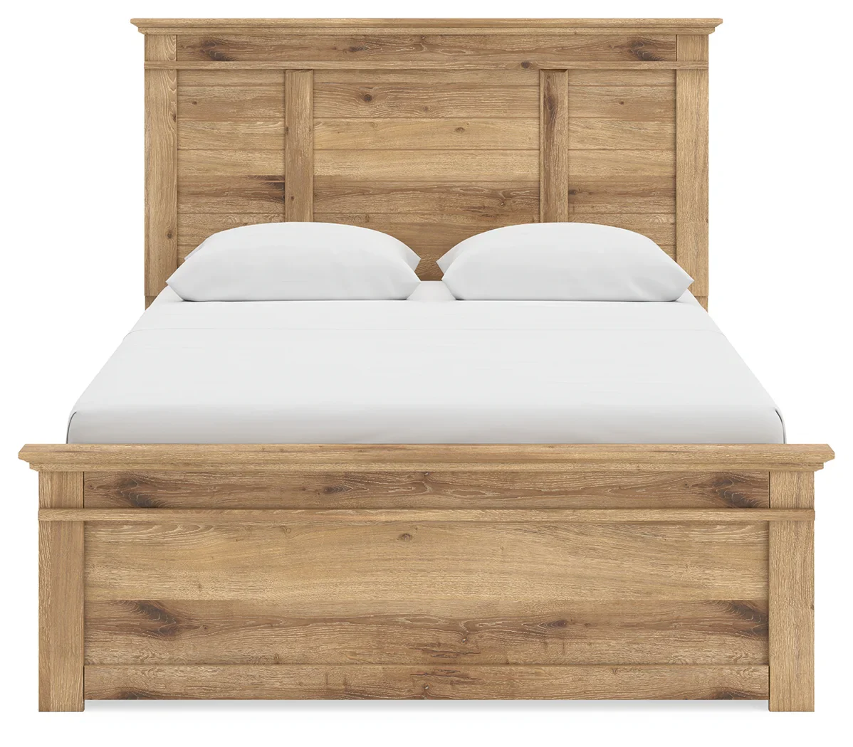 Makidern - Queen Panel Storage Bed With 2 Under Bed Storage Units - Tan - Image 6