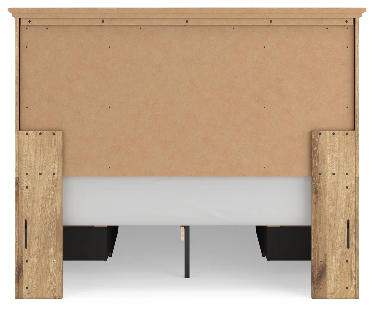 Makidern - Queen Panel Storage Bed With 2 Under Bed Storage Units - Tan - Image 7