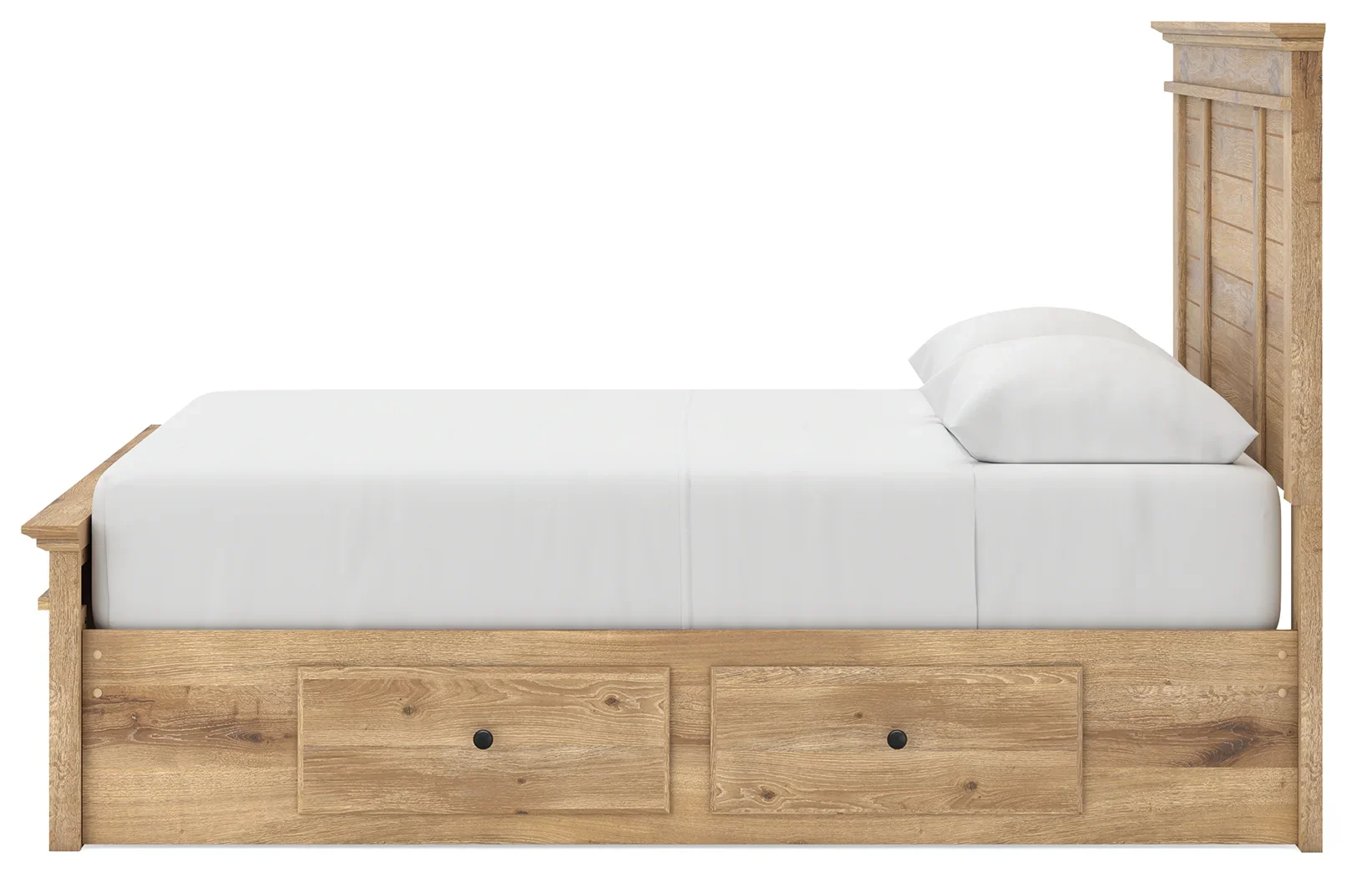 Makidern - Queen Panel Storage Bed With 2 Under Bed Storage Units - Tan - Image 8