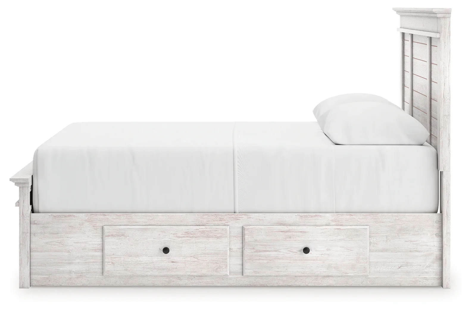 Makidern - Queen Panel Storage Bed With 2 Under Bed Storage Units - Whitewash - Image 7