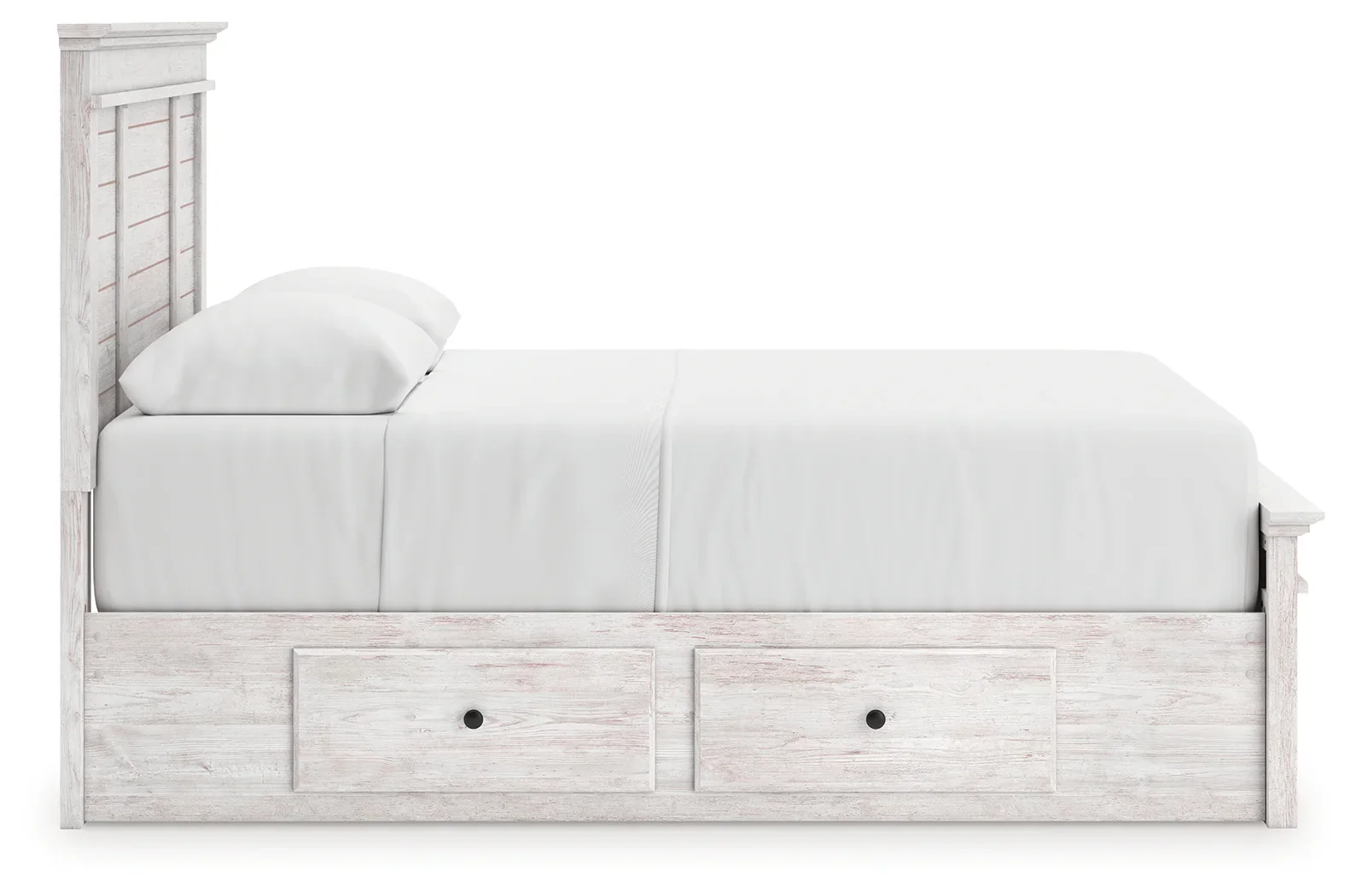 Makidern - Queen Panel Storage Bed With 2 Under Bed Storage Units - Whitewash - Image 8