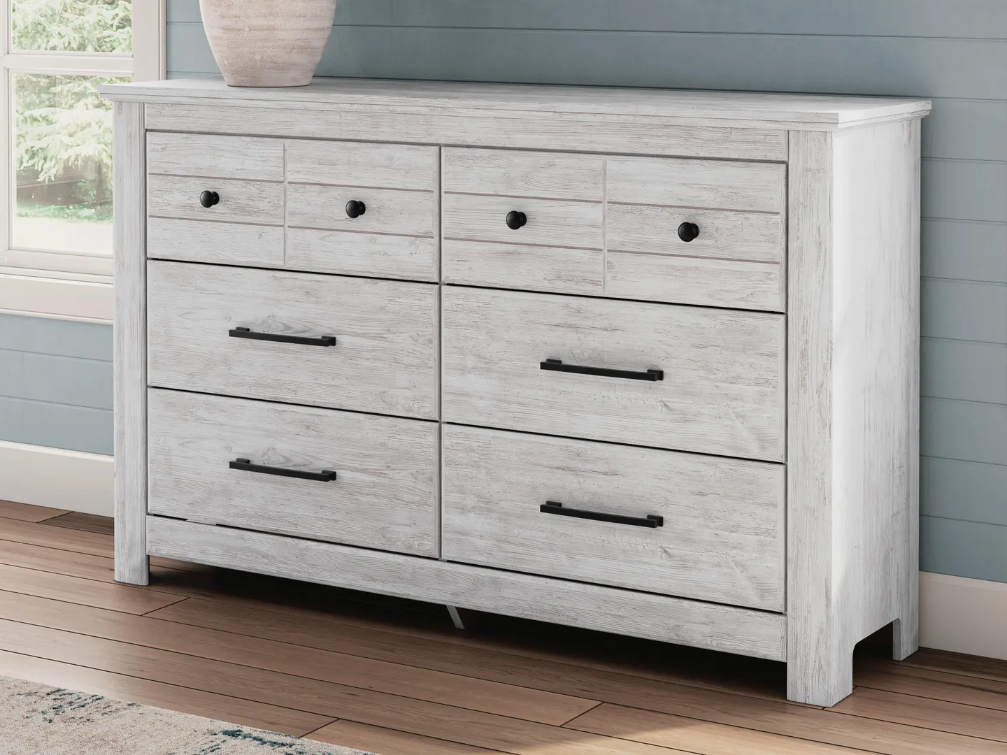 Makidern - Whitewash - Six Drawer Dresser - Image 2