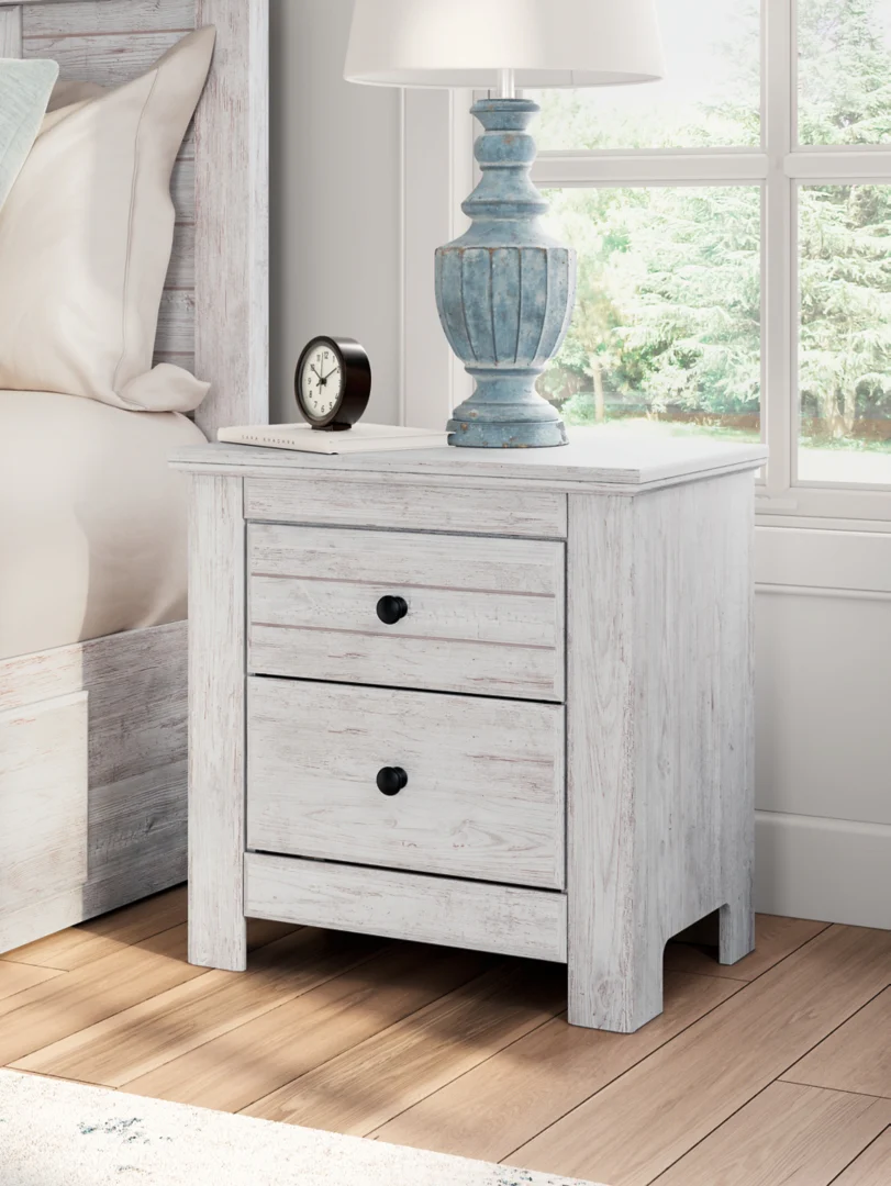 Makidern - Whitewash - Two Drawer Night Stand - Image 2