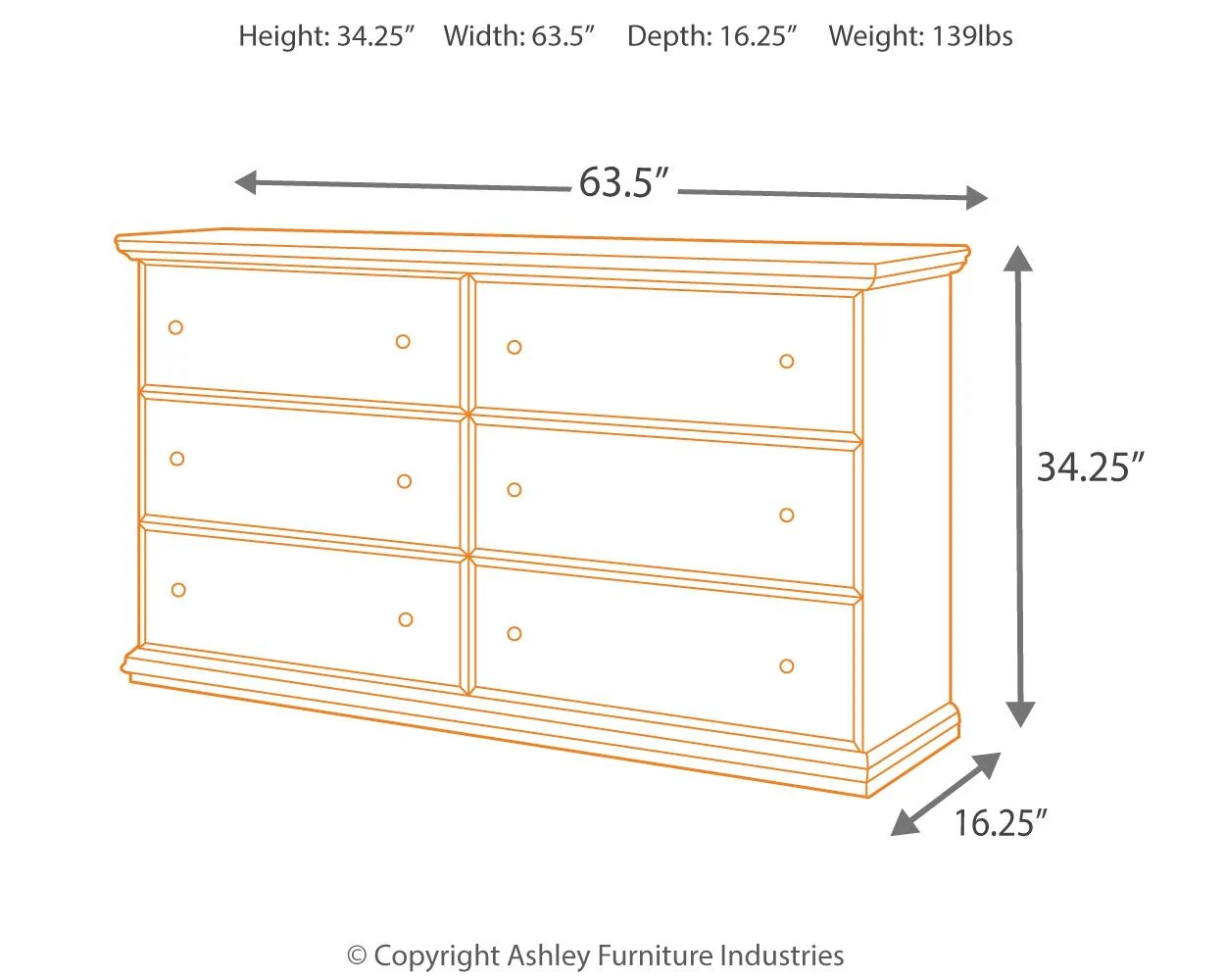Maribel - Black - Six Drawer Dresser - Image 8