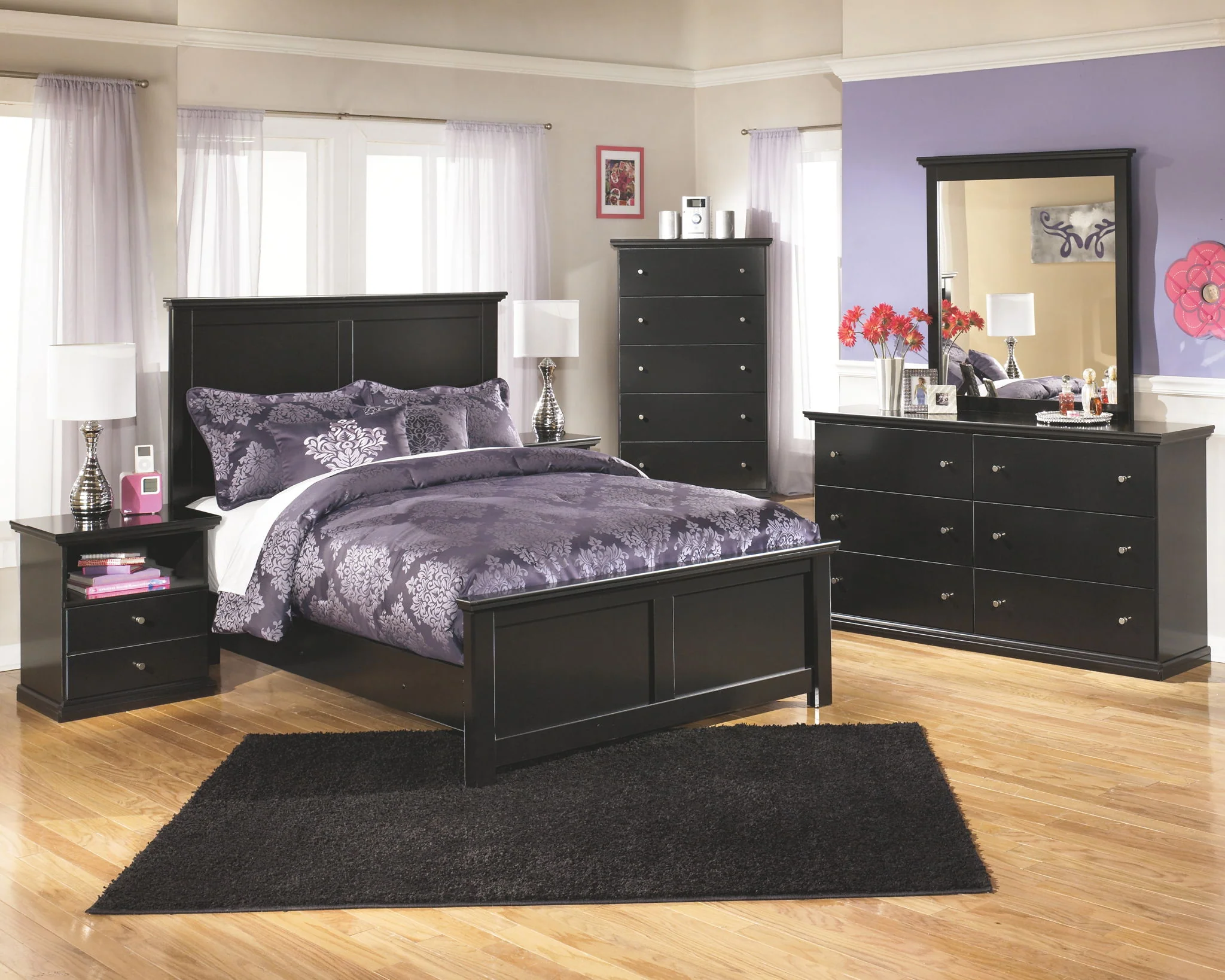 Maribel - Black - Six Drawer Dresser - Image 9