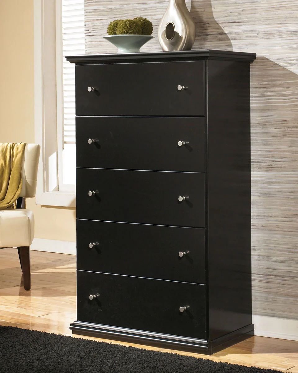 Maribel - Black - Five Drawer Chest - Image 2