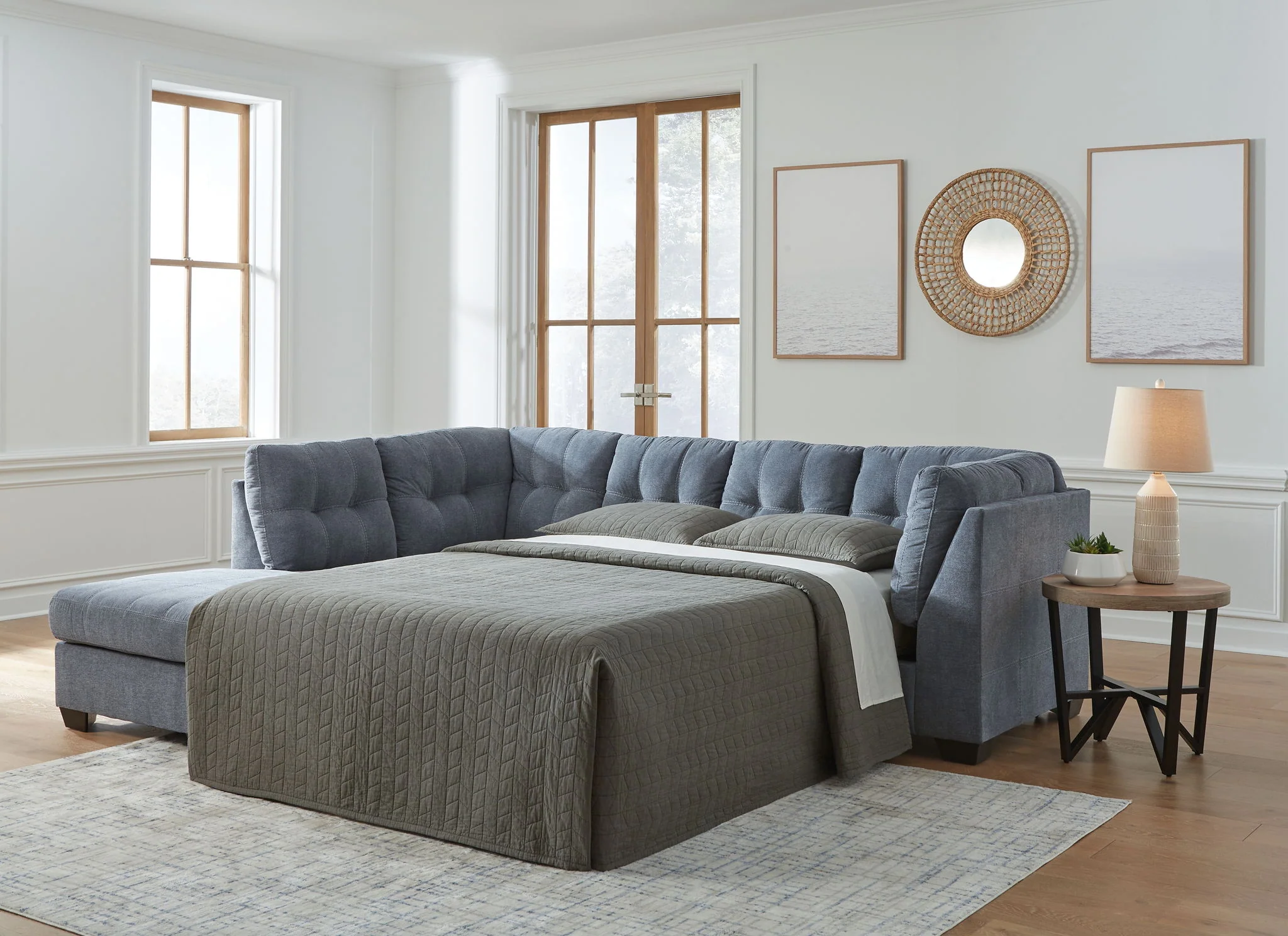 Marleton - Denim - 2-Piece Sleeper Sectional With Laf Corner Chaise - Image 2