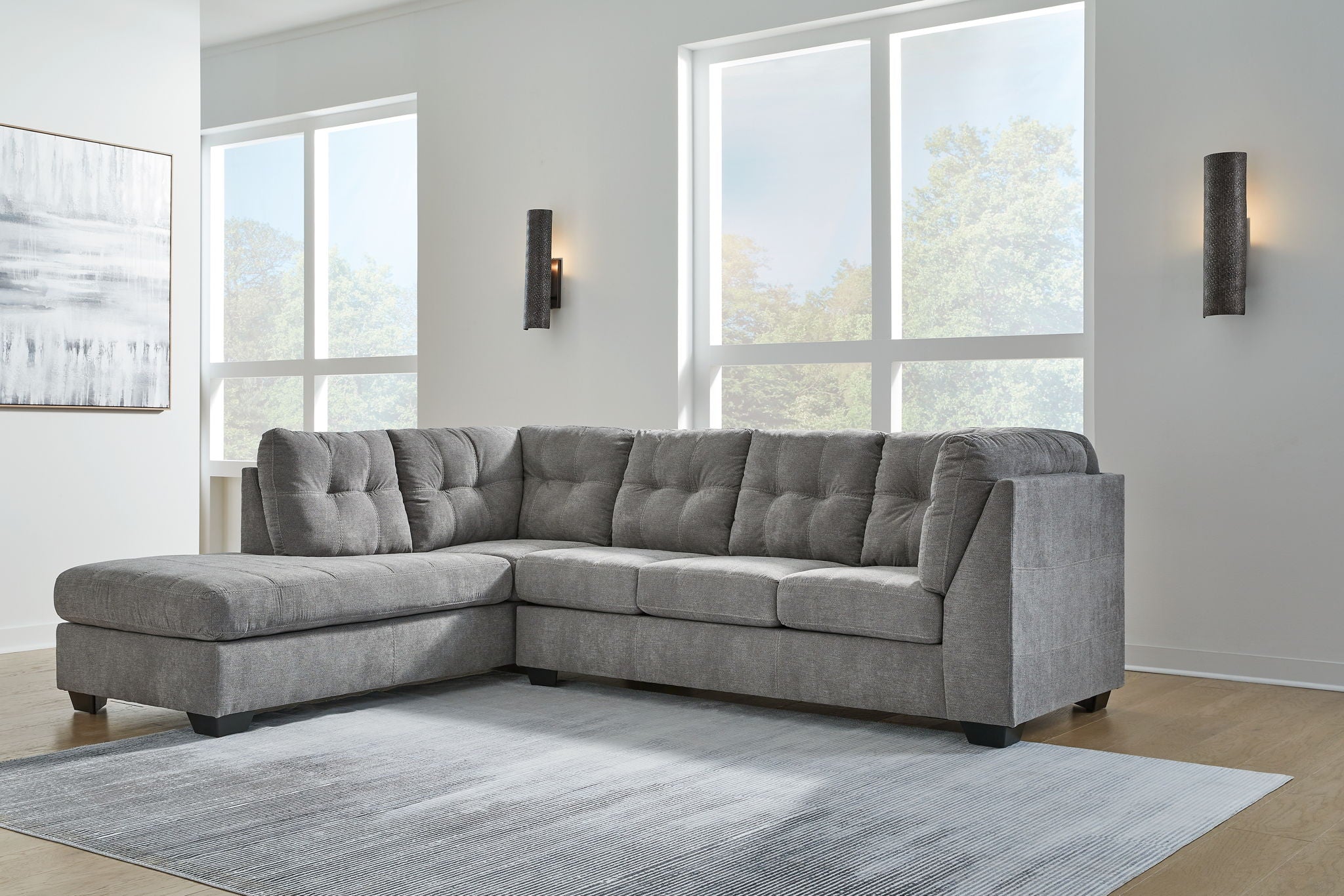 Marleton - Gray - 2-Piece Sectional With Laf Corner Chaise - Image 4