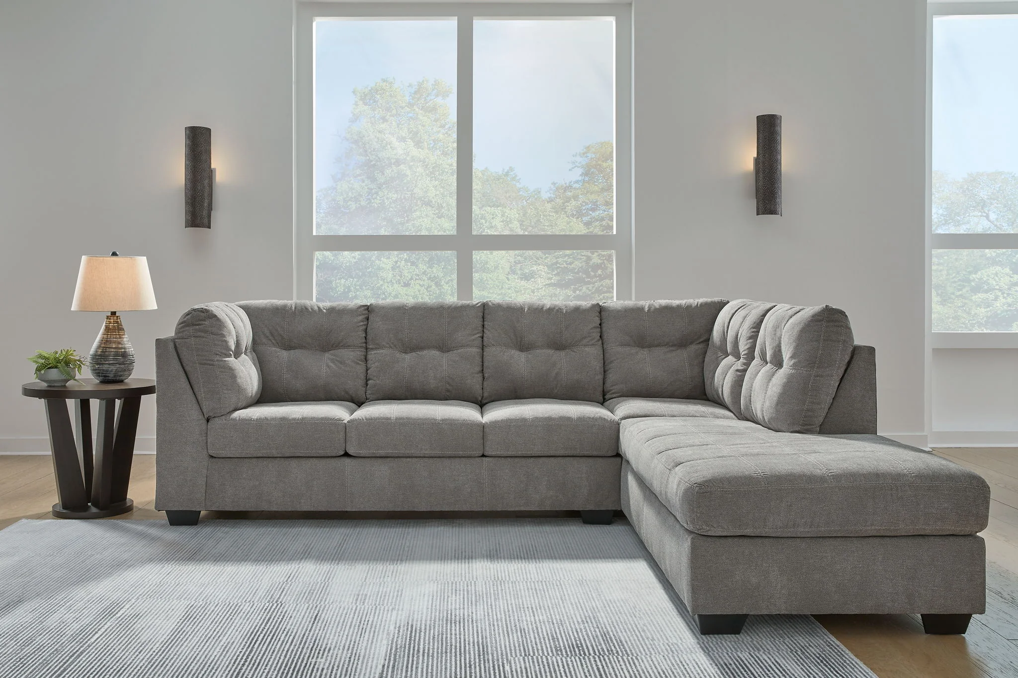 Marleton - Gray - 2-Piece Sectional With Raf Corner Chaise - Image 3