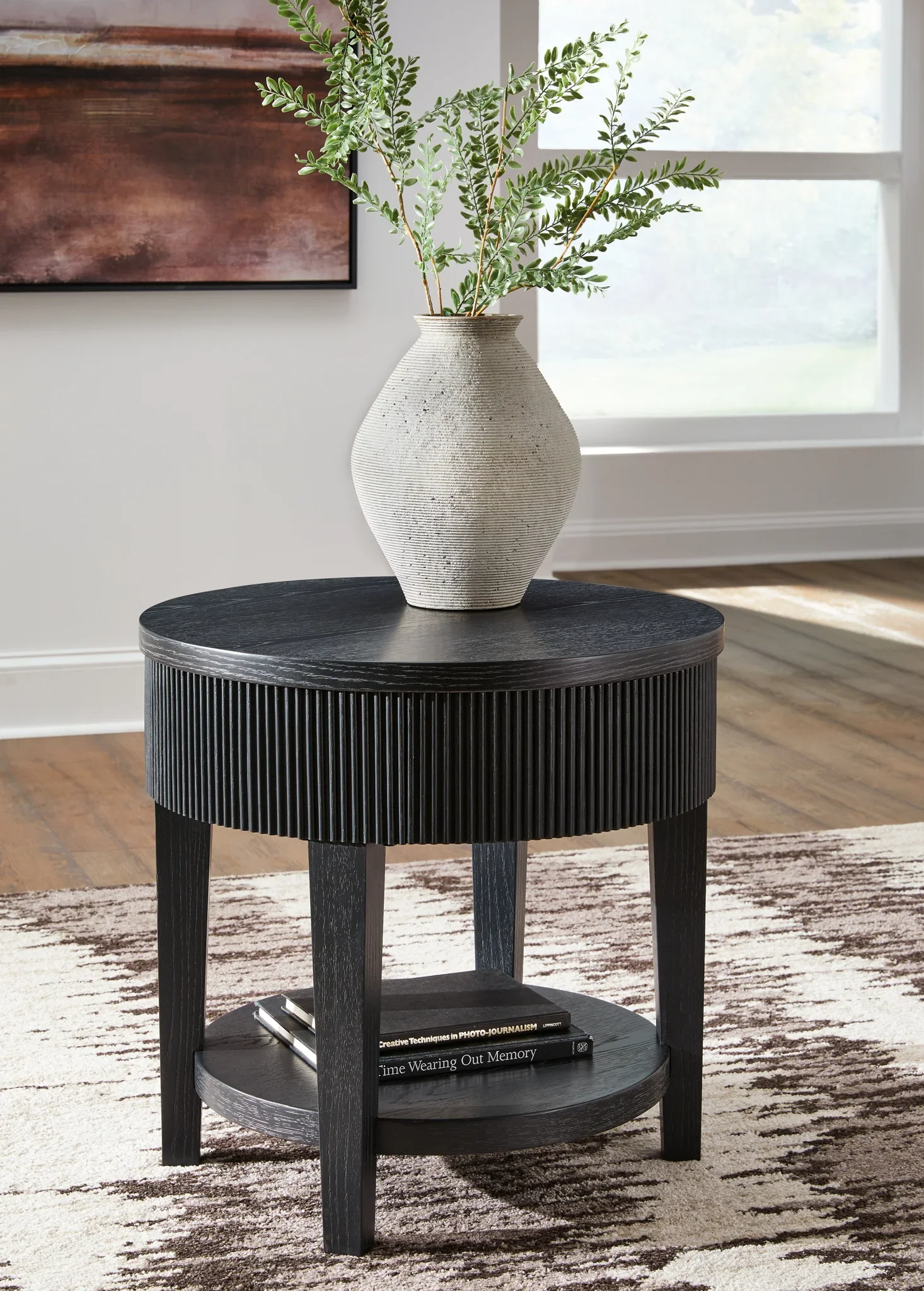 Marstream - Black - Round End Table - Image 2