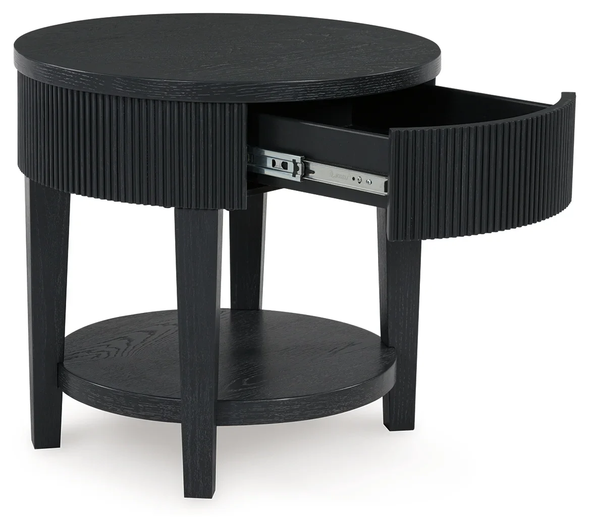 Marstream - Black - Round End Table - Image 3