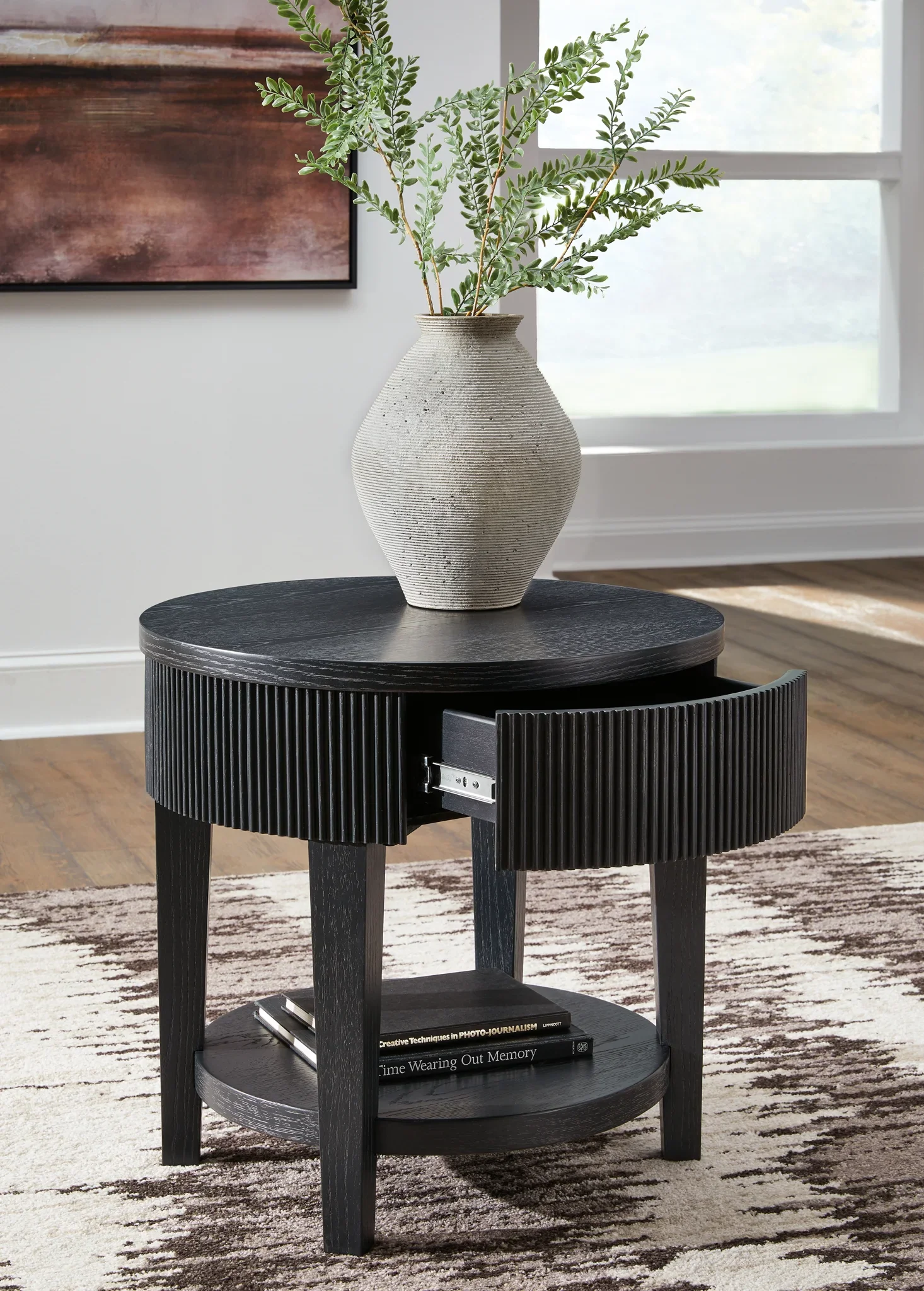 Marstream - Black - Round End Table - Image 6