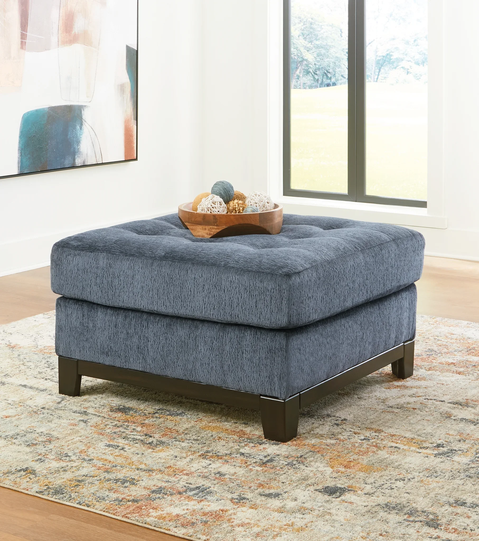 Maxon Place - Navy - Oversized Accent Ottoman - Image 2