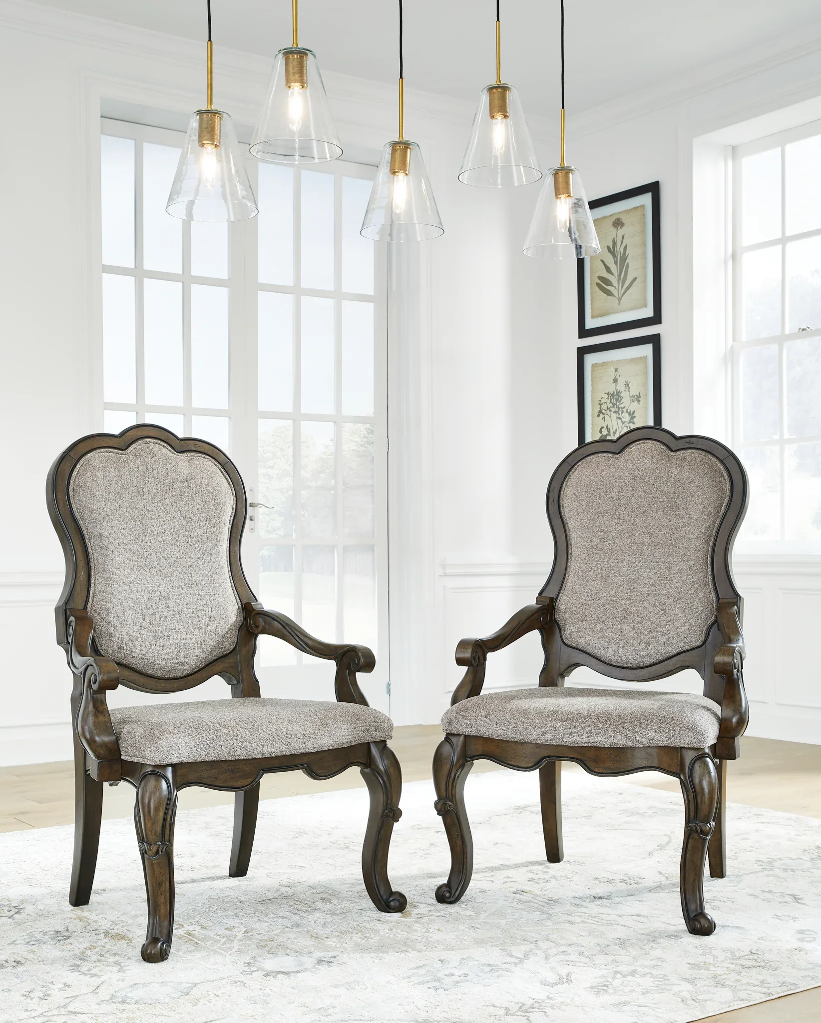 Maylee - Dark Brown - Dining Upholstered Arm Chair (Set of 2) - Image 3