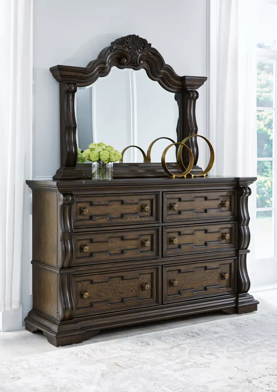 Maylee - Dark Brown - Dresser And Mirror - Image 3
