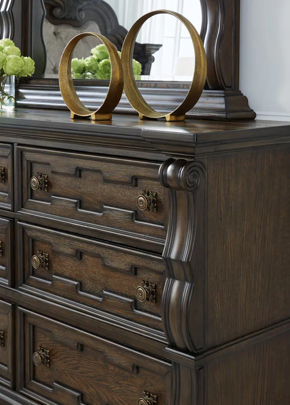 Maylee - Dark Brown - Dresser And Mirror - Image 5
