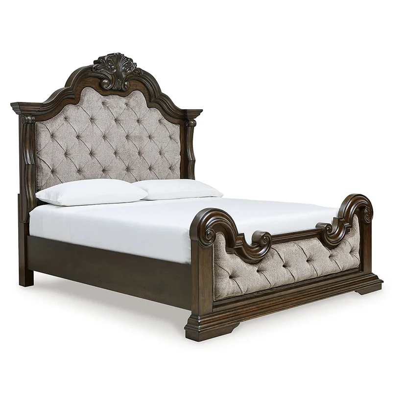 Maylee - Dark Brown - King Upholstered Bed