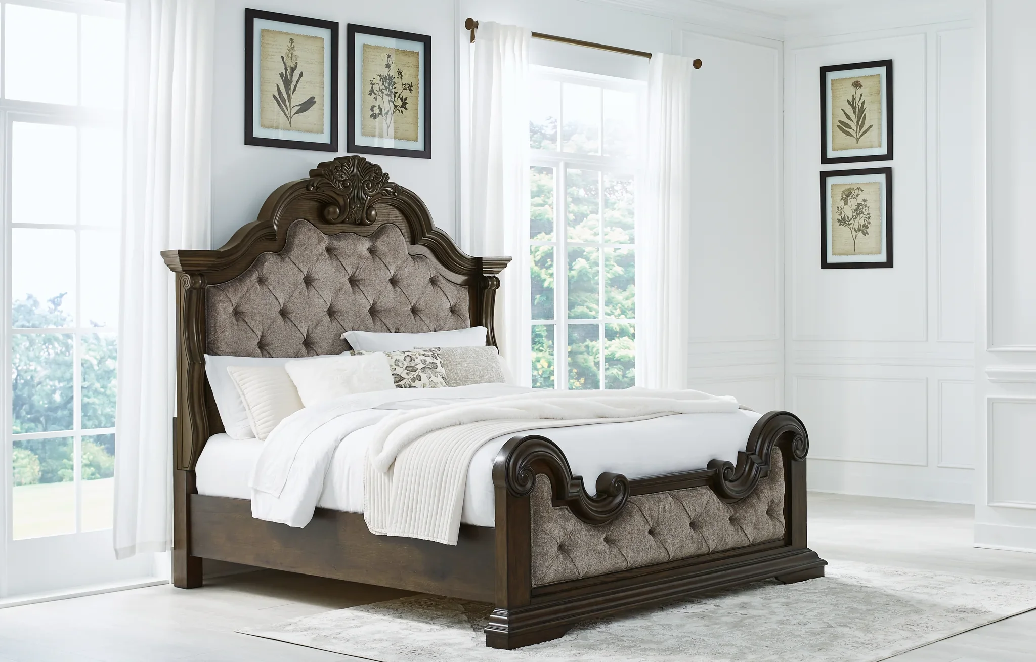 Maylee - Dark Brown - King Upholstered Bed - Image 2