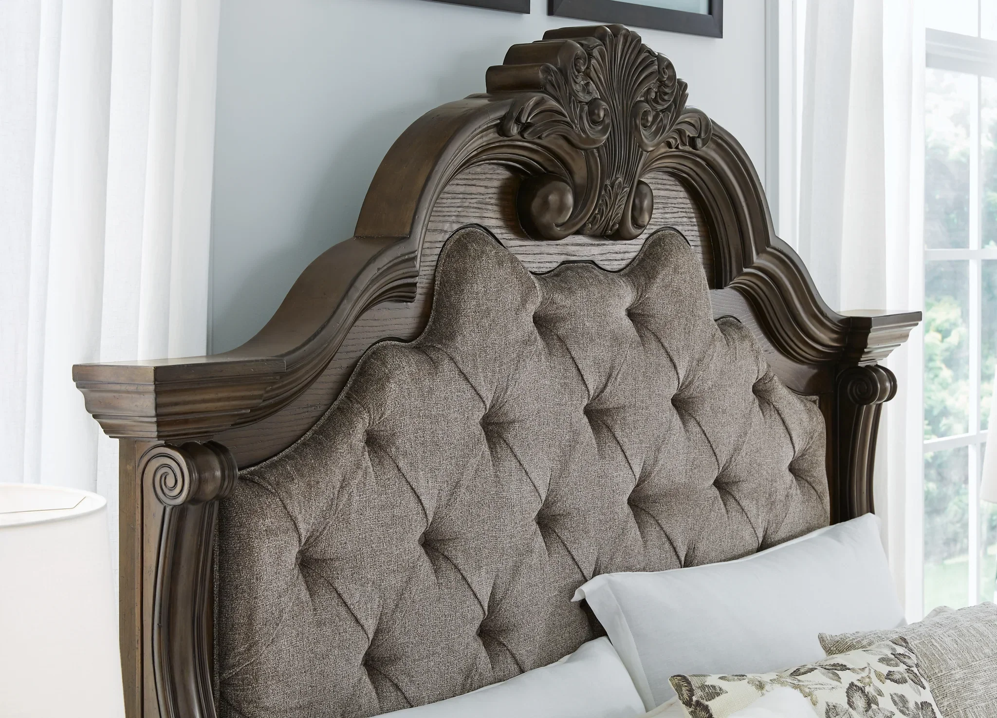 Maylee - Dark Brown - King Upholstered Bed - Image 6