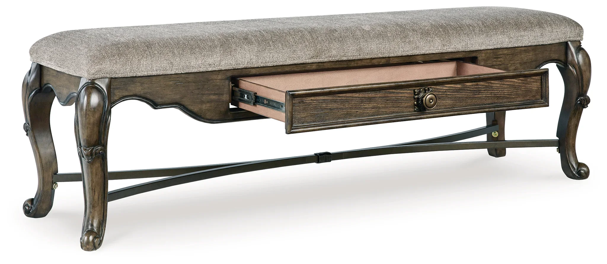 Maylee - Dark Brown - Upholstered Storage Bench - Image 6