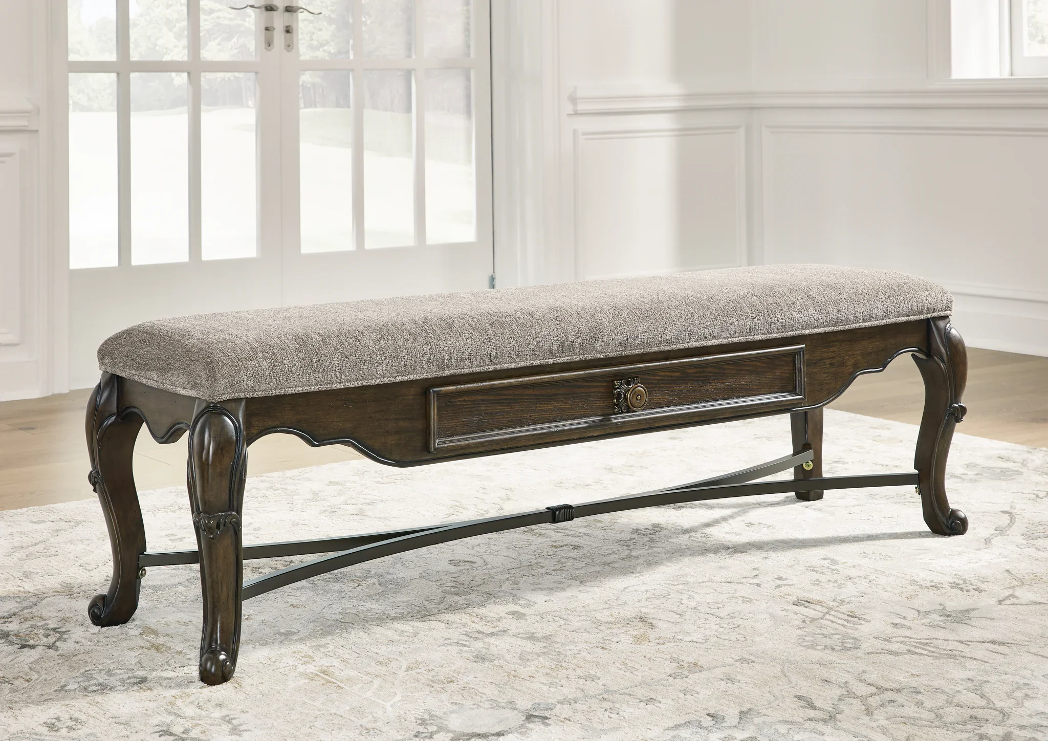 Maylee - Dark Brown - Upholstered Storage Bench - Image 7