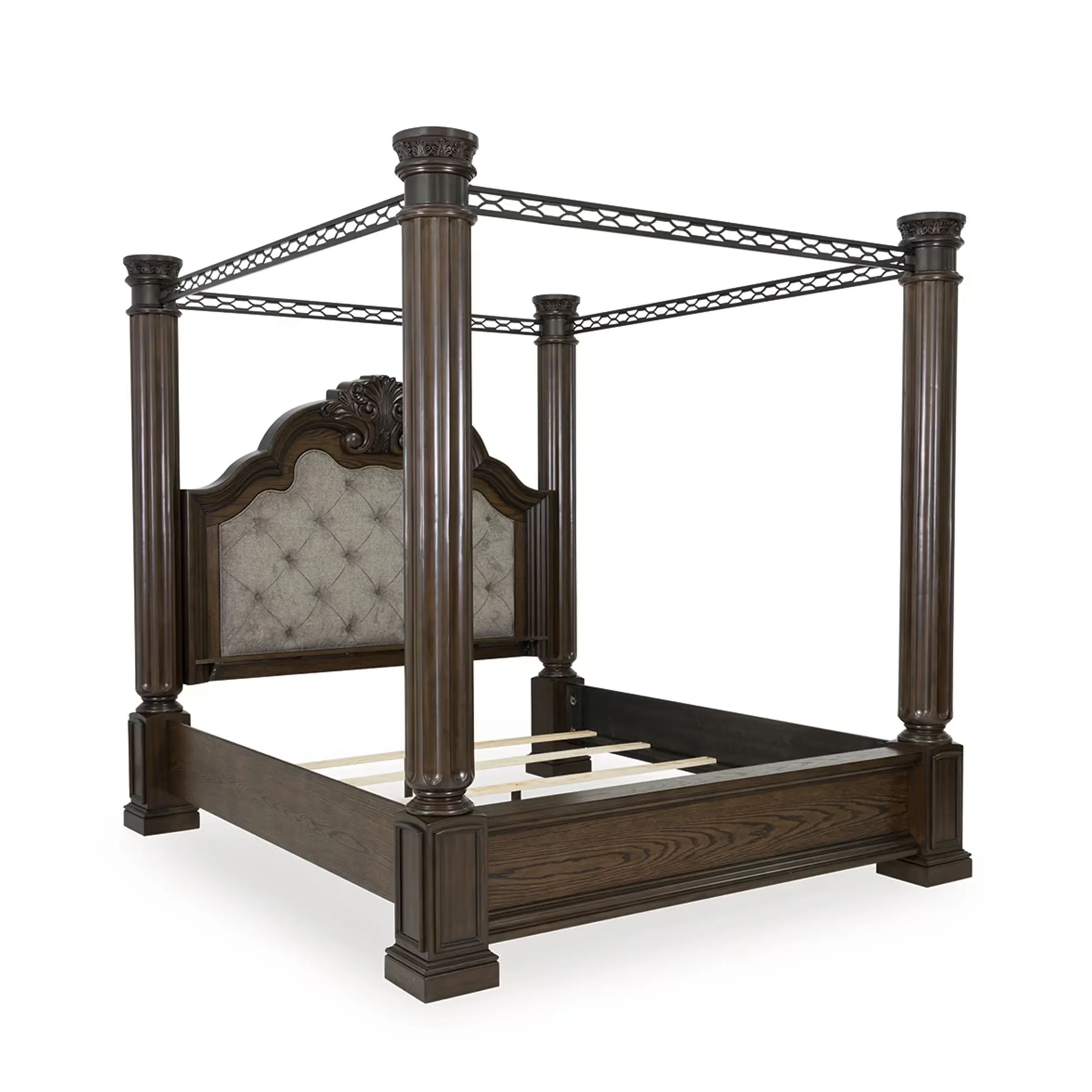 Maylee - Queen Canopy Bed - Dark Brown