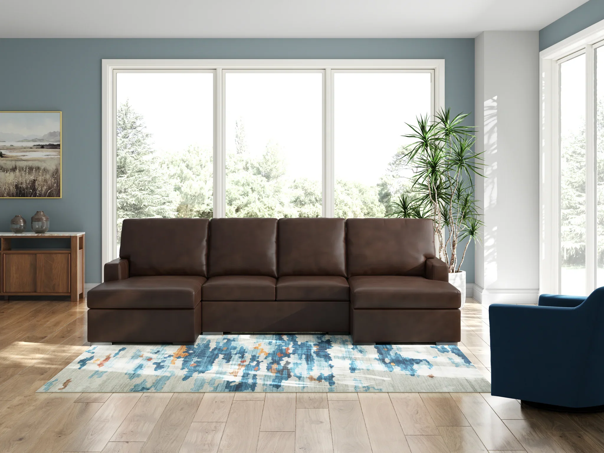 McDowlan - 3-Piece Sectional With Double Chaise - Coffee - Image 2