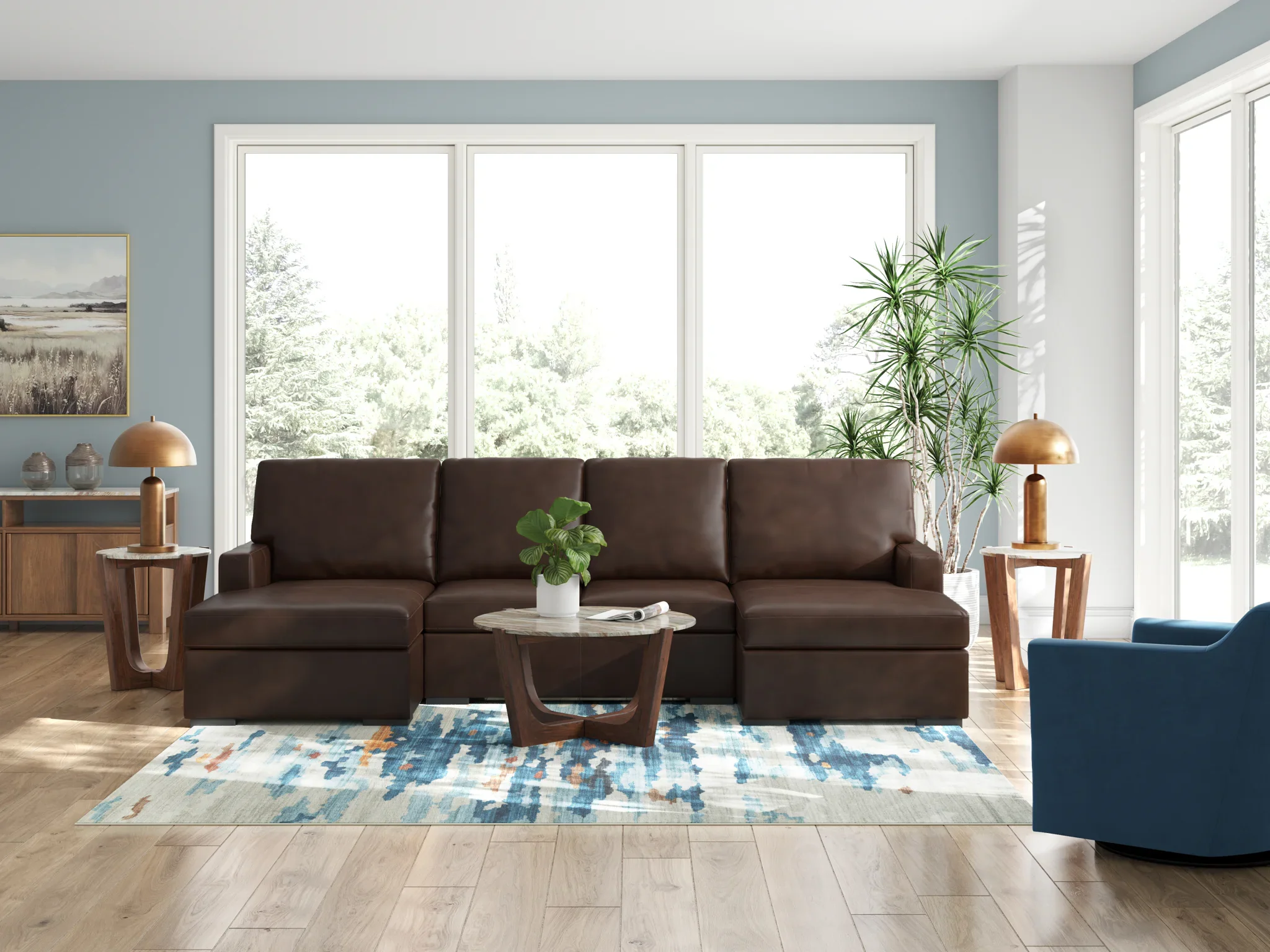 McDowlan - 3-Piece Sectional With Double Chaise - Coffee - Image 3