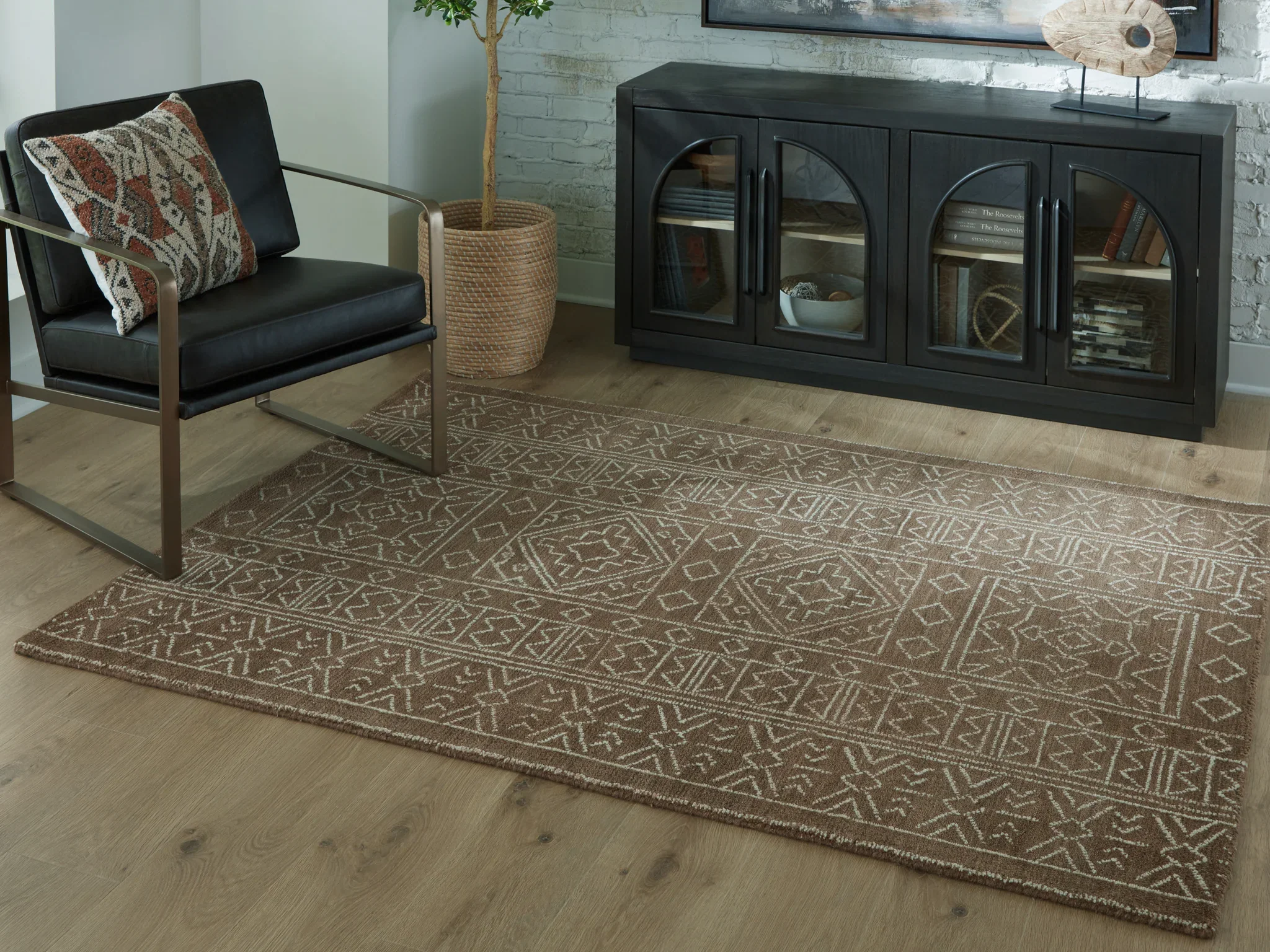 Merrittman - Brown / Ivory - Medium Rug - 5' x 7' - Image 2