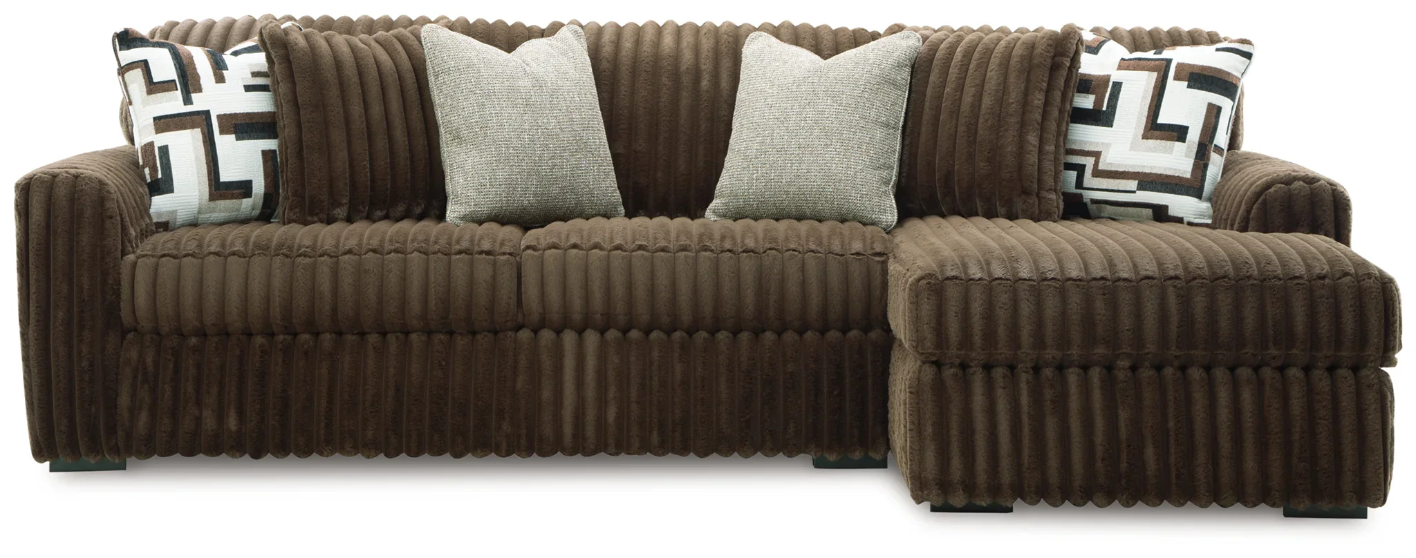 Midnight-Madness - Chocolate - 2-Piece Sectional Sofa With RAF Corner Chaise - Image 4