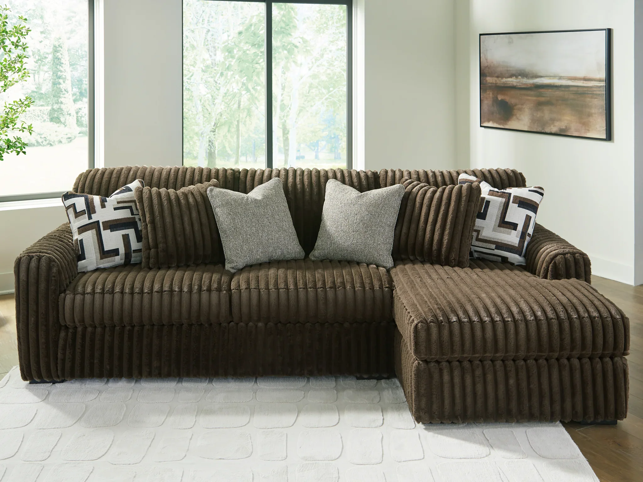 Midnight-Madness - Chocolate - 2-Piece Sectional Sofa With RAF Corner Chaise - Image 5