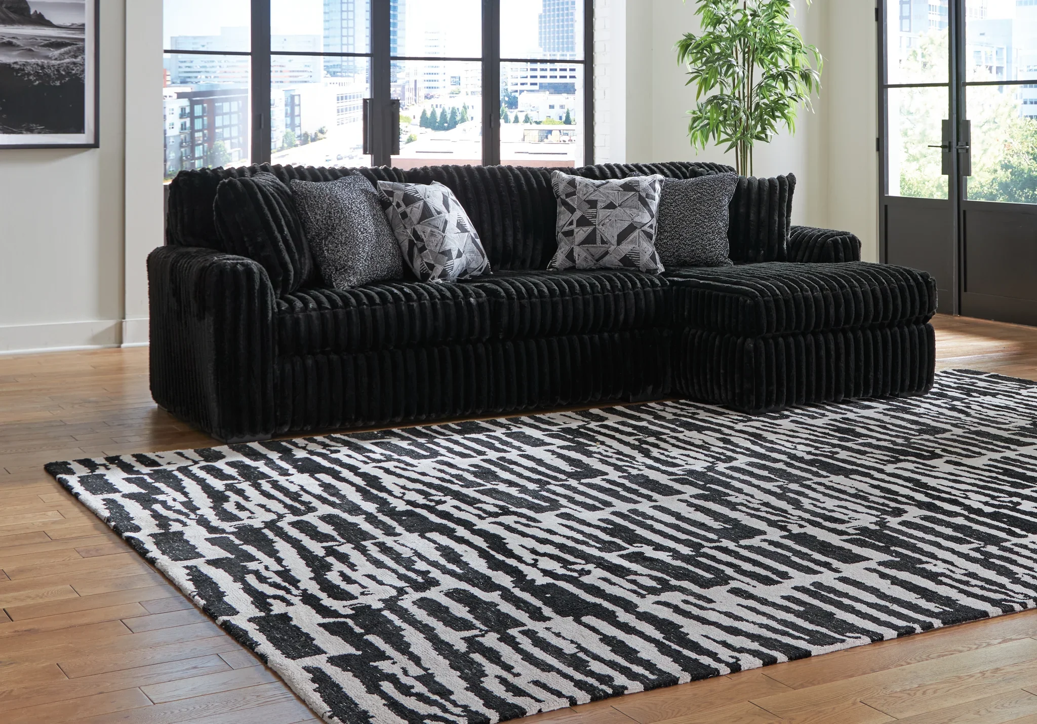 Midnight-madness - Onyx - 2-Piece Sectional Sofa With Raf Corner Chaise - Image 2