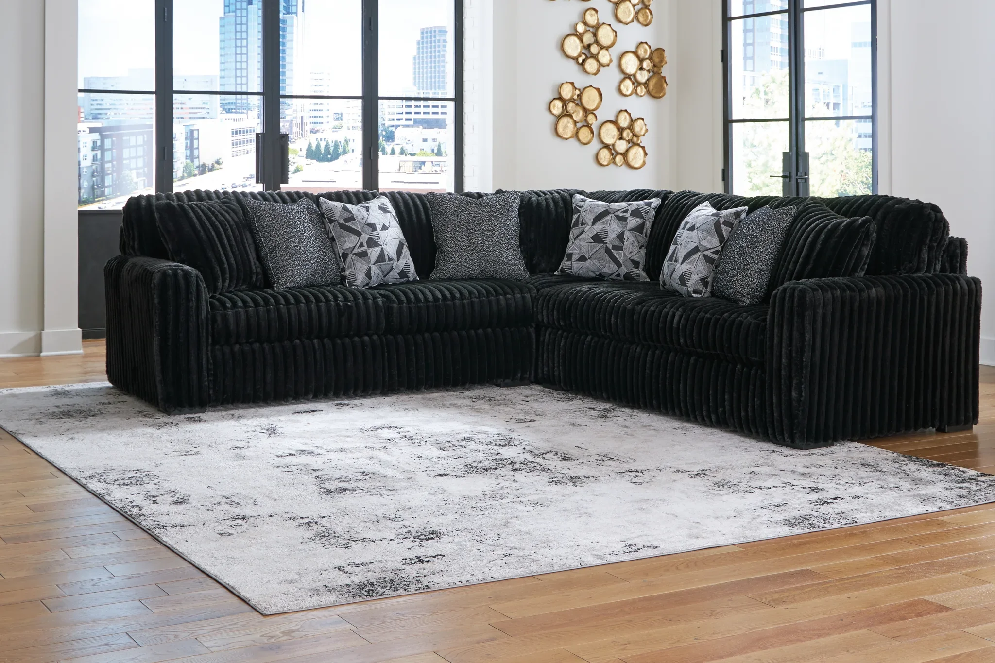Midnight-madness - Onyx - 3-Piece Sectional - Image 2