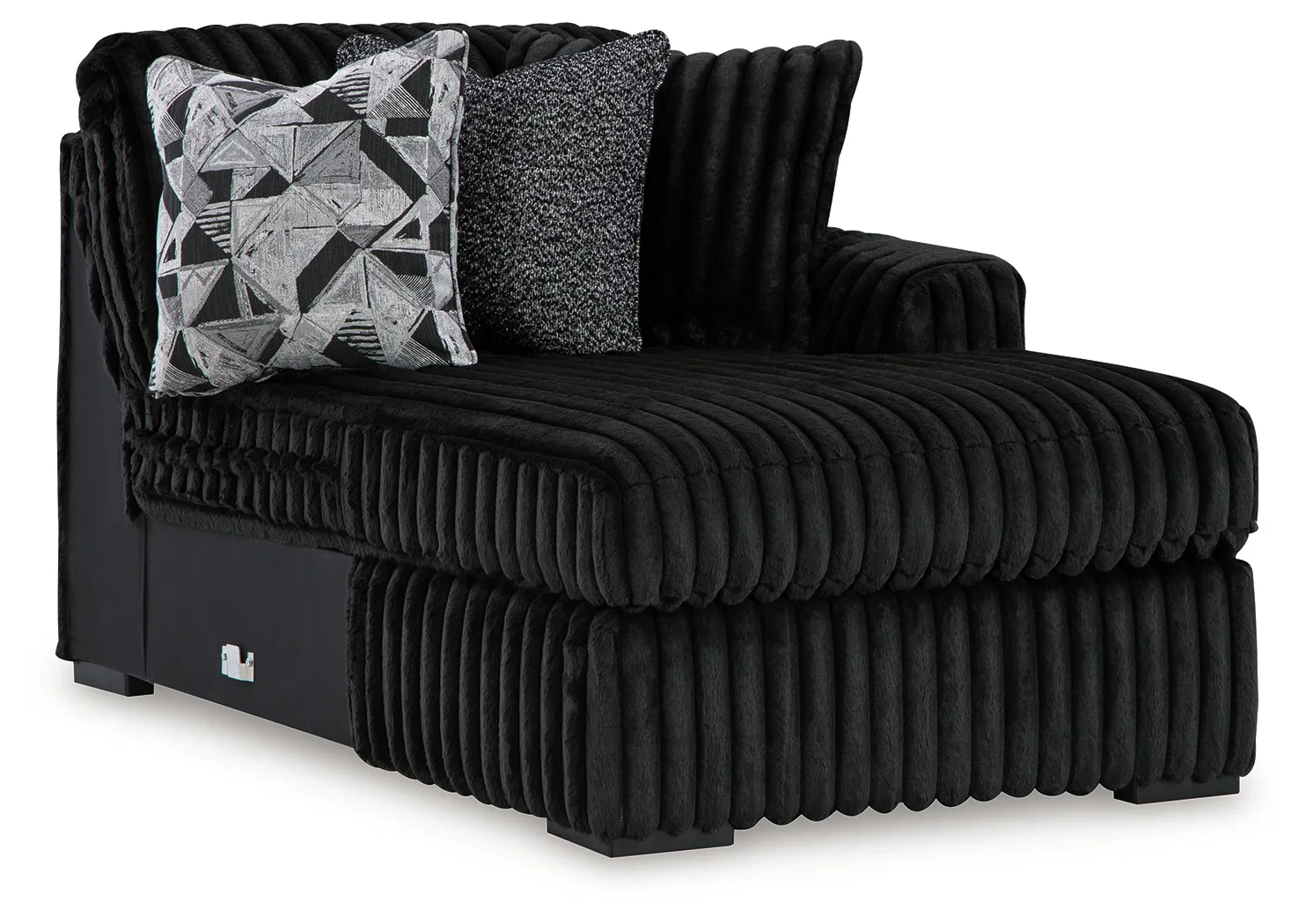 Midnight-Madness - Onyx - 3-Piece Sectional With Raf Corner Chaise - Image 2
