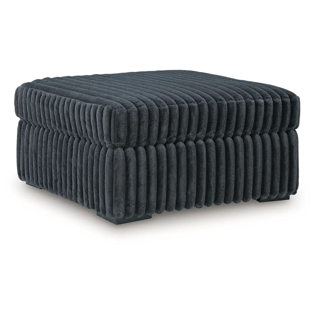 Midnight-Madness - Oversized Accent Ottoman - Gunmetal