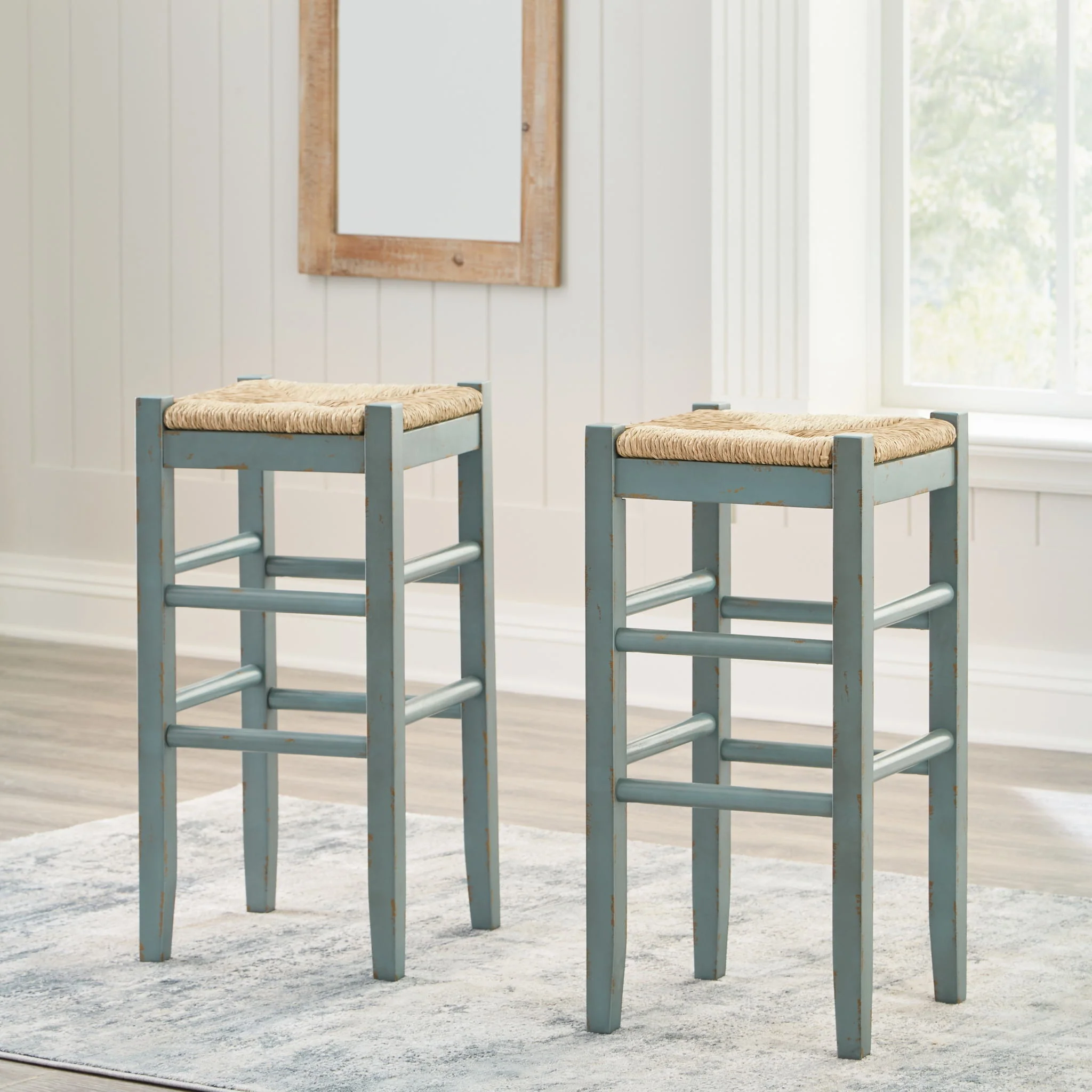 Mirimyn - Teal - Tall Stool (Set of 2) - Image 3